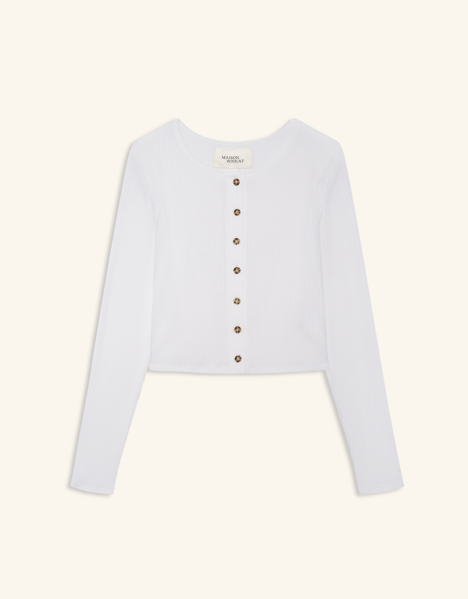 Topanga Pointelle Cardigan - Pearl