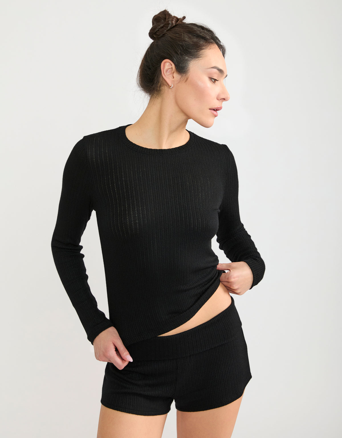 Westlake Pointelle Longsleeve - Black