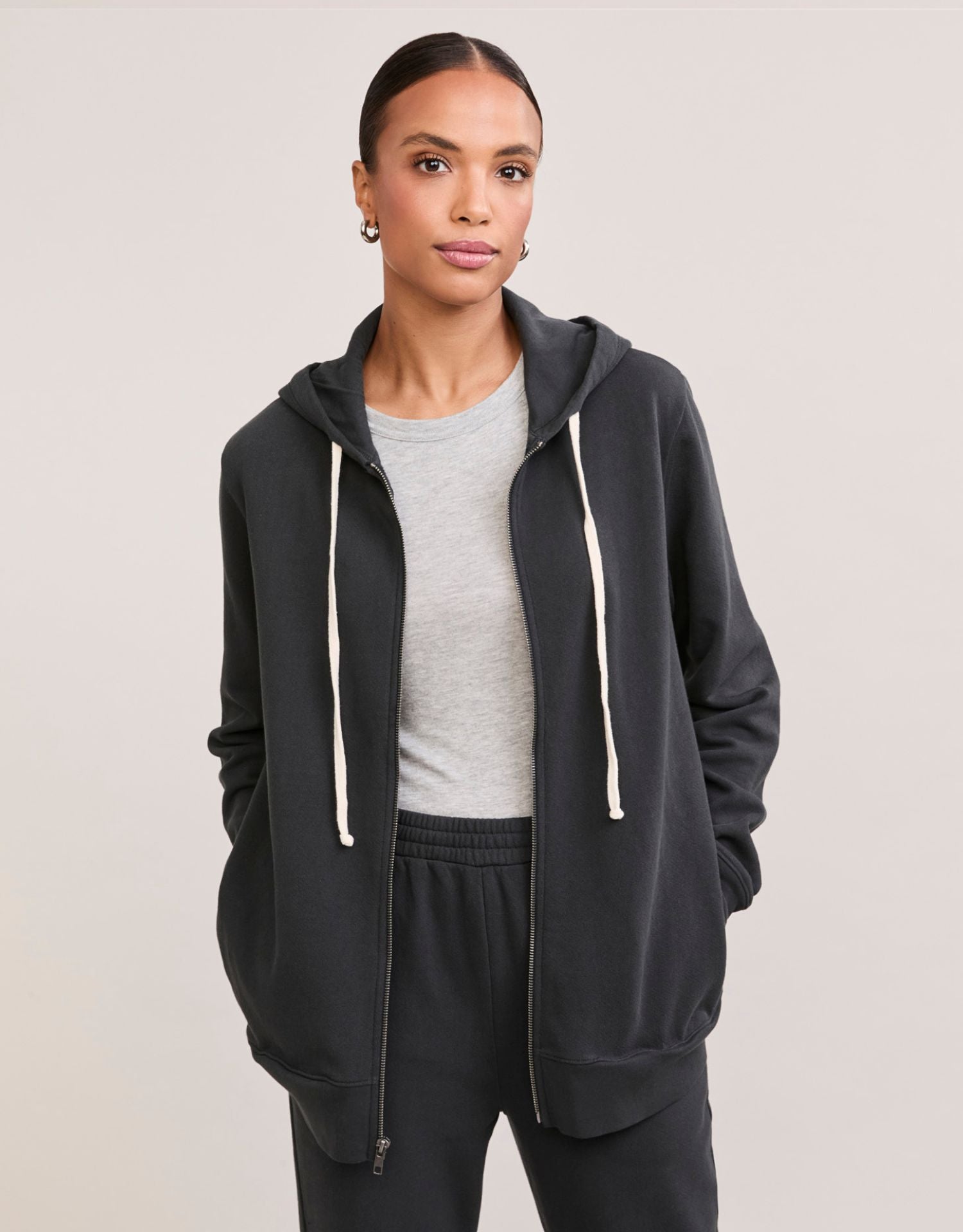 Georgetown Unisex Zip Hoodie - Washed Black