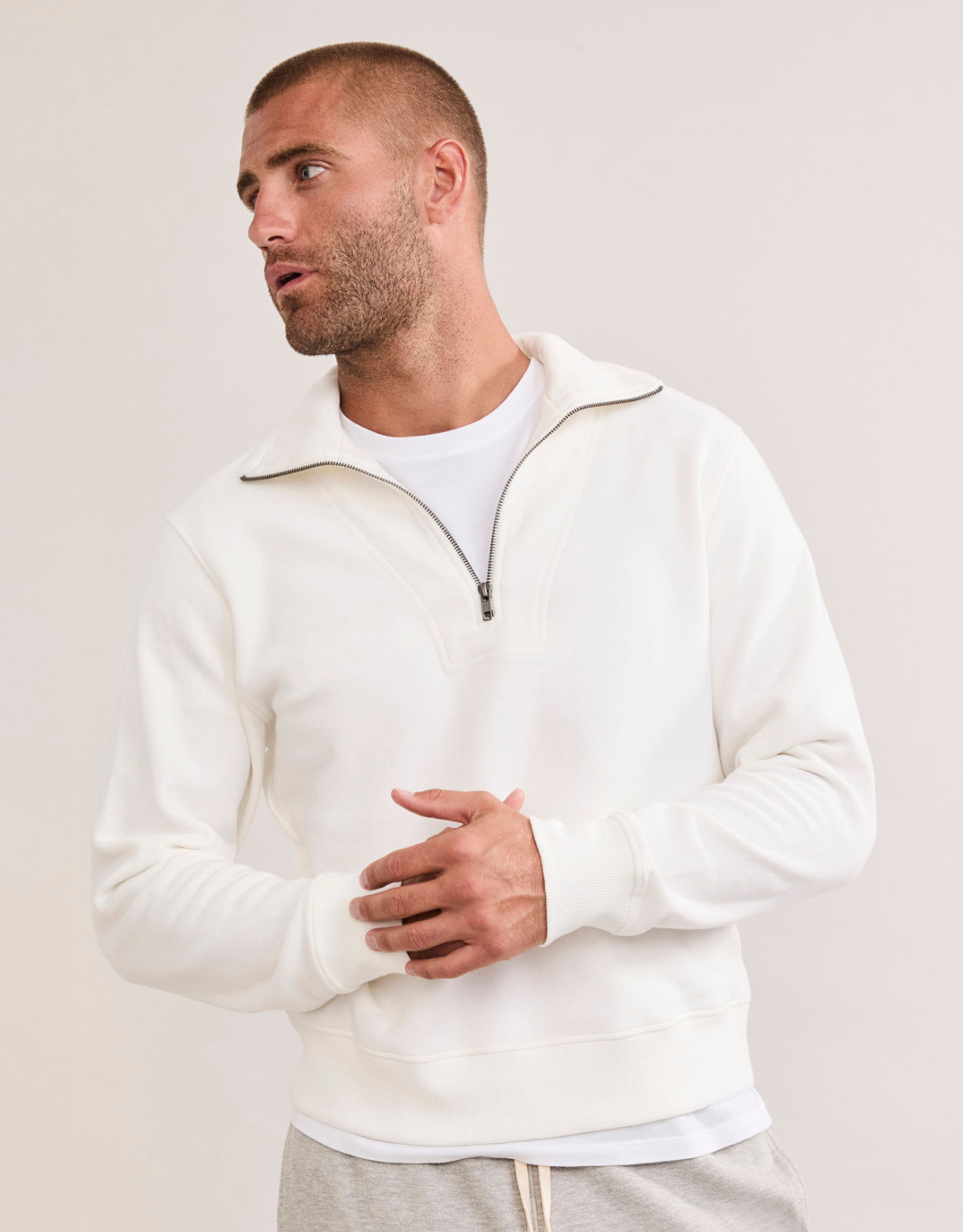 Oxford Unisex Quarter Zip - White