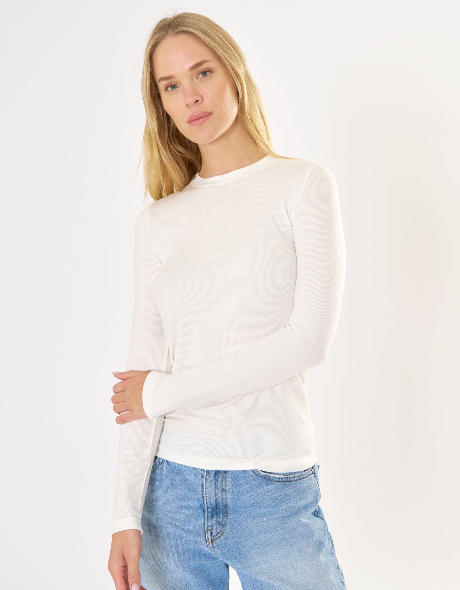 Chicago Ribbed Long Sleeve - White