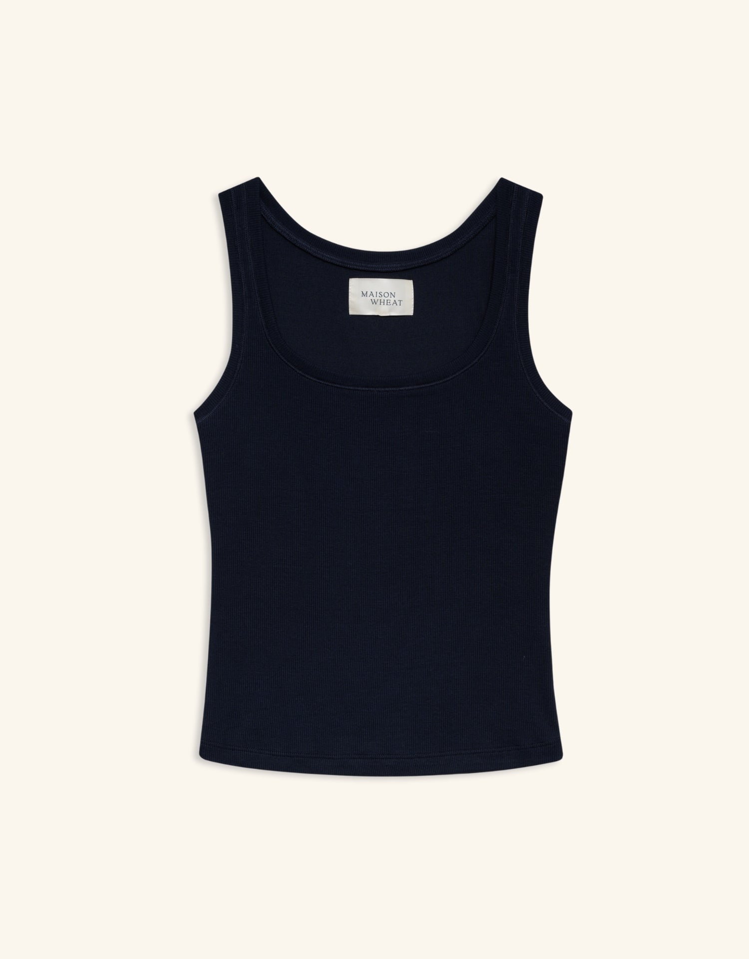 Franklin Ribbed Square Neck Tank - Navy