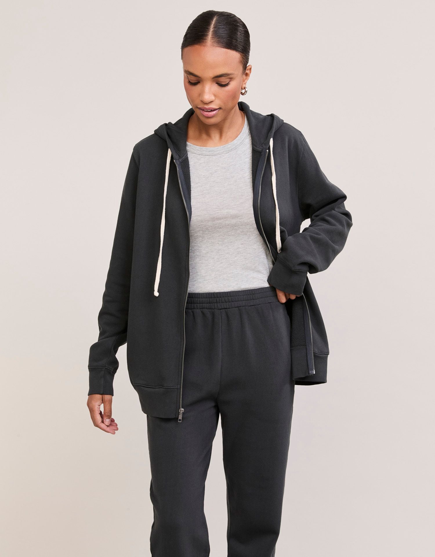 Georgetown Unisex Zip Hoodie - Washed Black