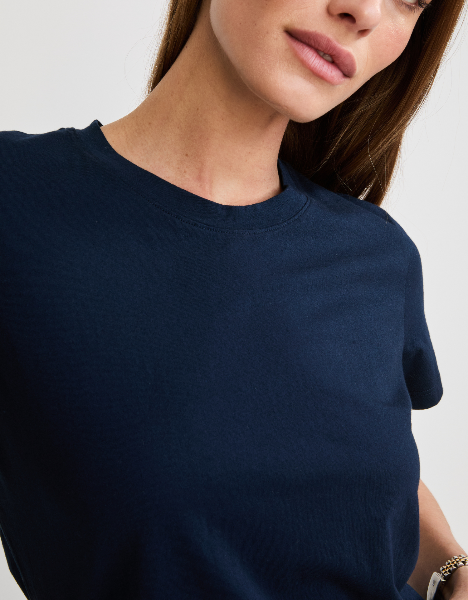 Charlotte Crew Neck Tee - Navy
