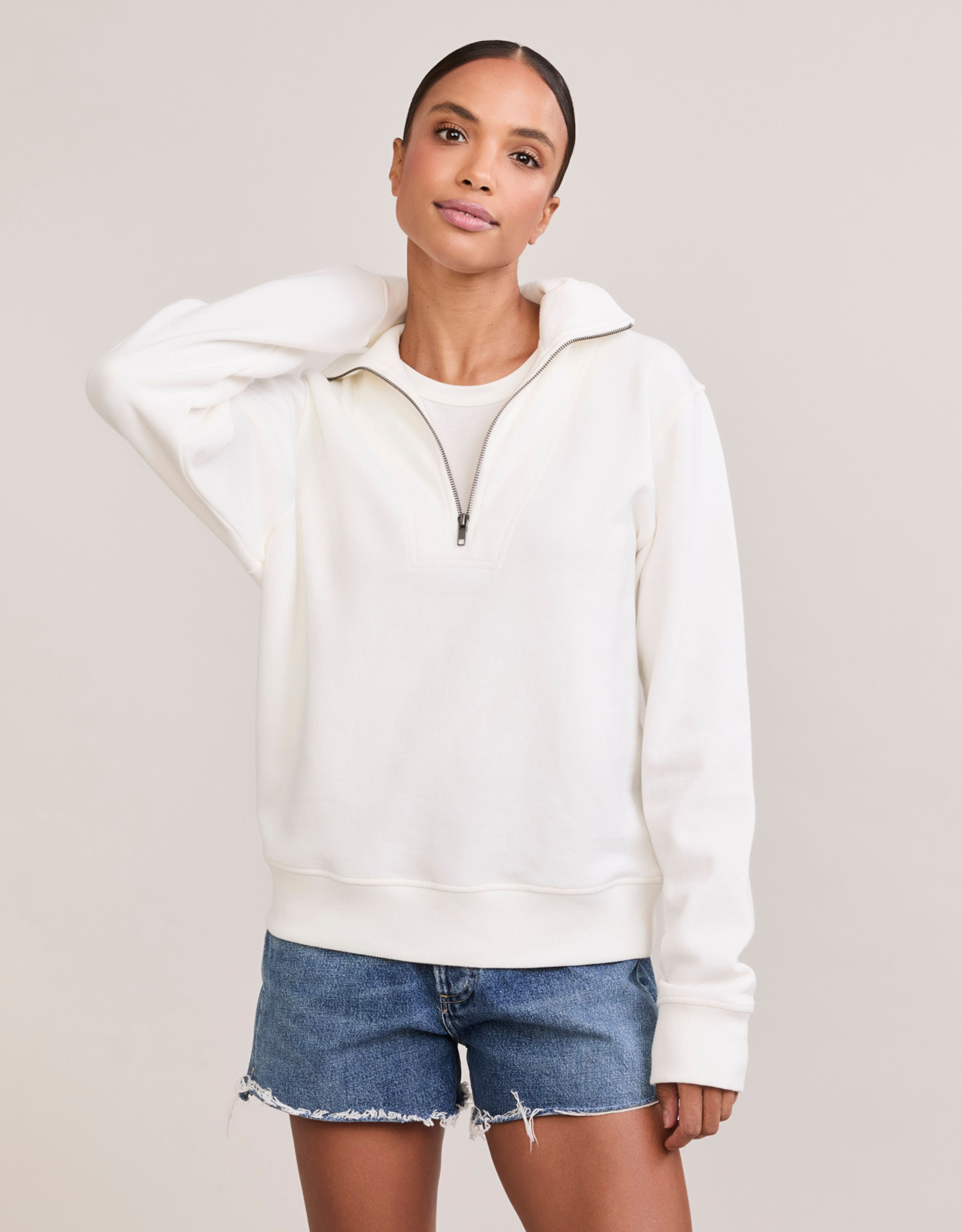 Oxford Unisex Quarter Zip - White