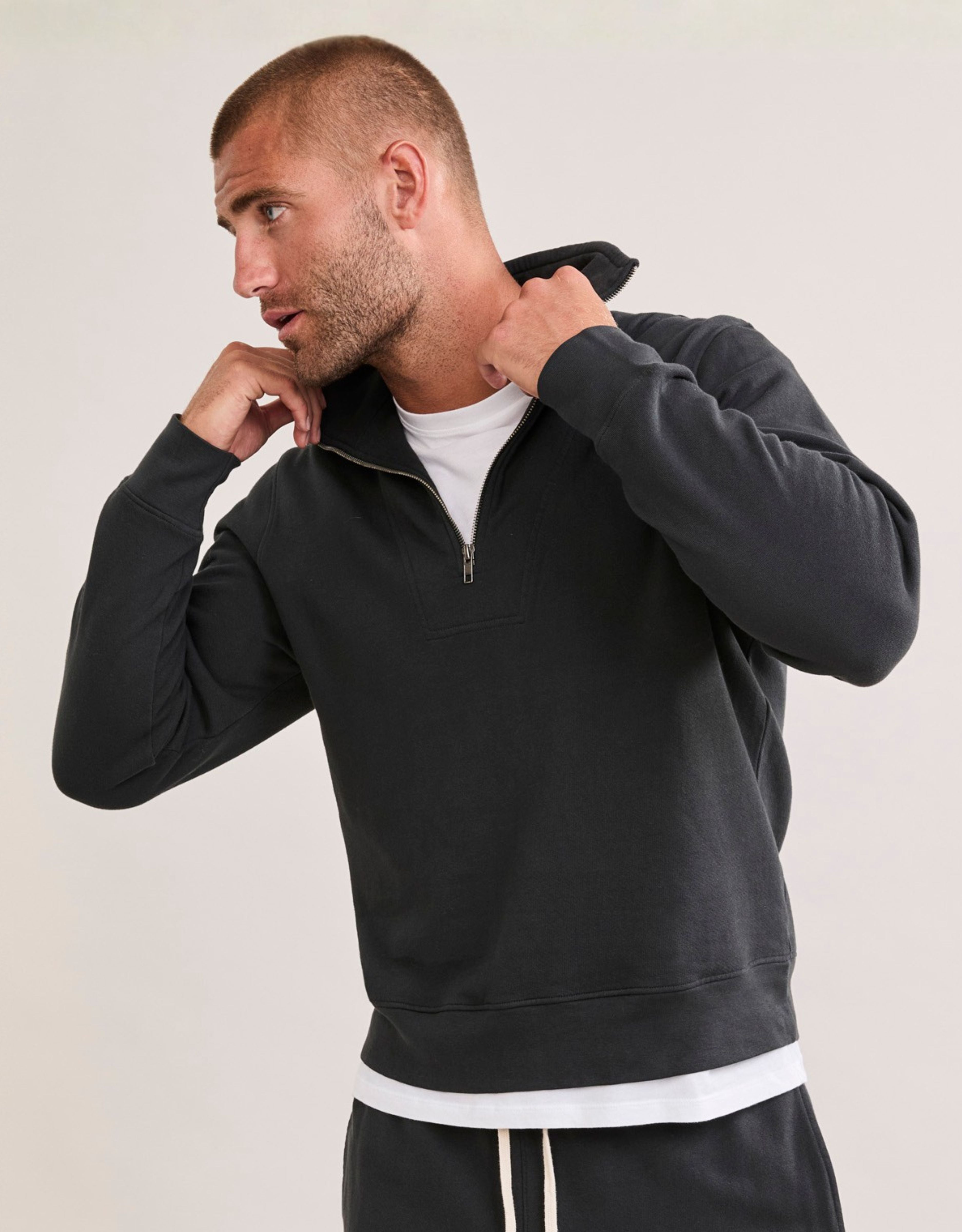 Oxford Unisex Quarter Zip - Washed Black