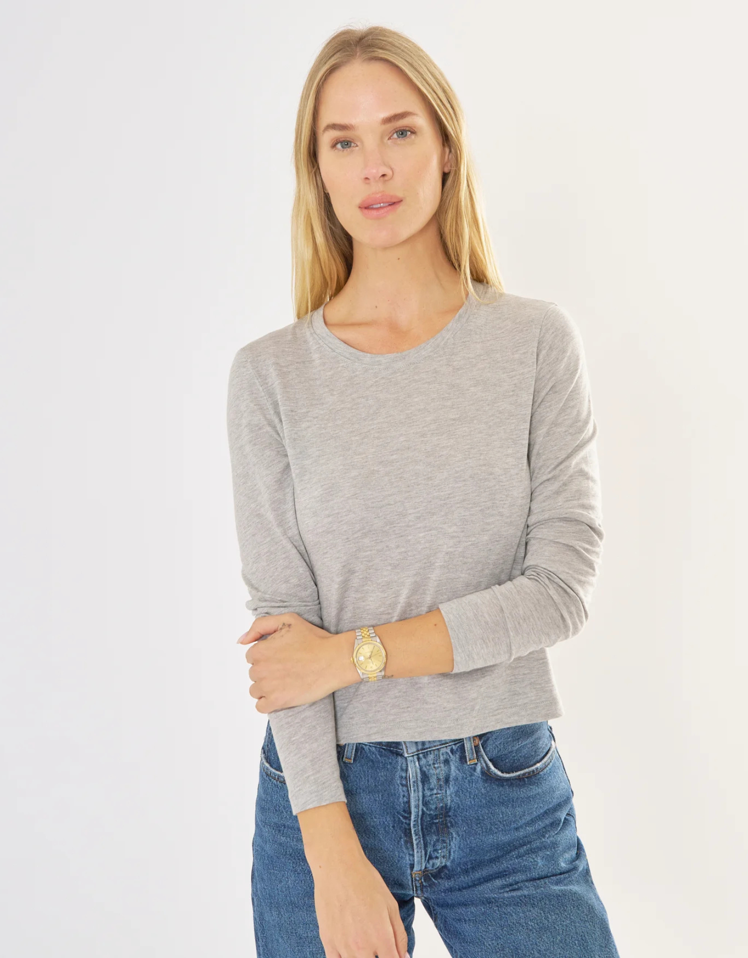 Austin Long Sleeve Tee - Heather Grey