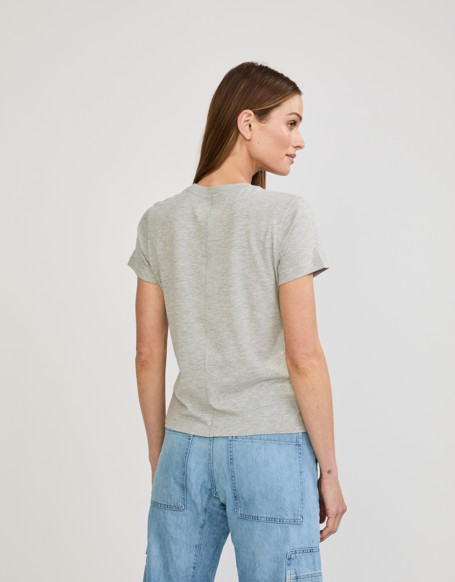 Charlotte Crew Neck Tee - Heather Grey