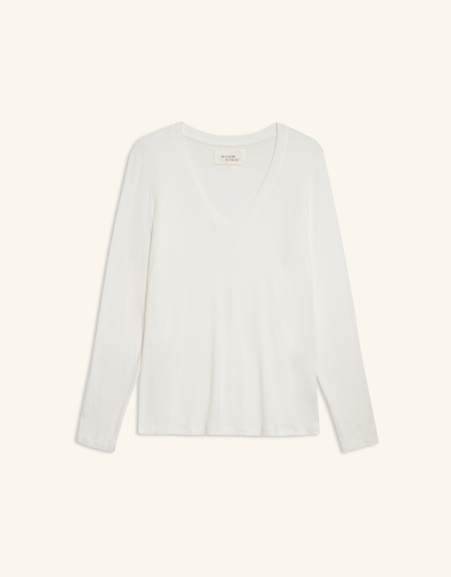 Memphis Long Sleeve V Neck Tee - White