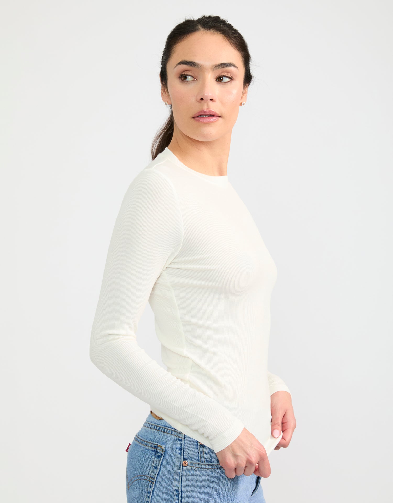 Chicago Ribbed Long Sleeve - White