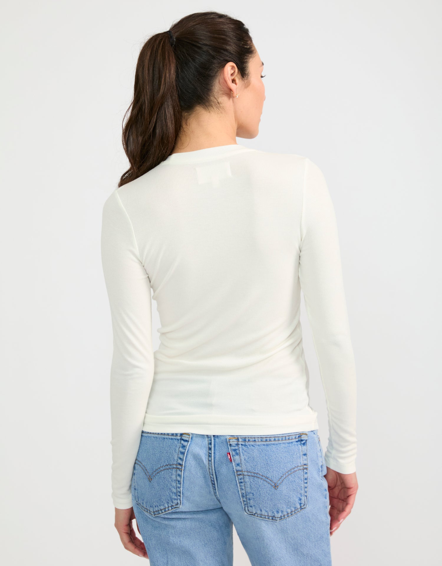 Chicago Ribbed Long Sleeve - White