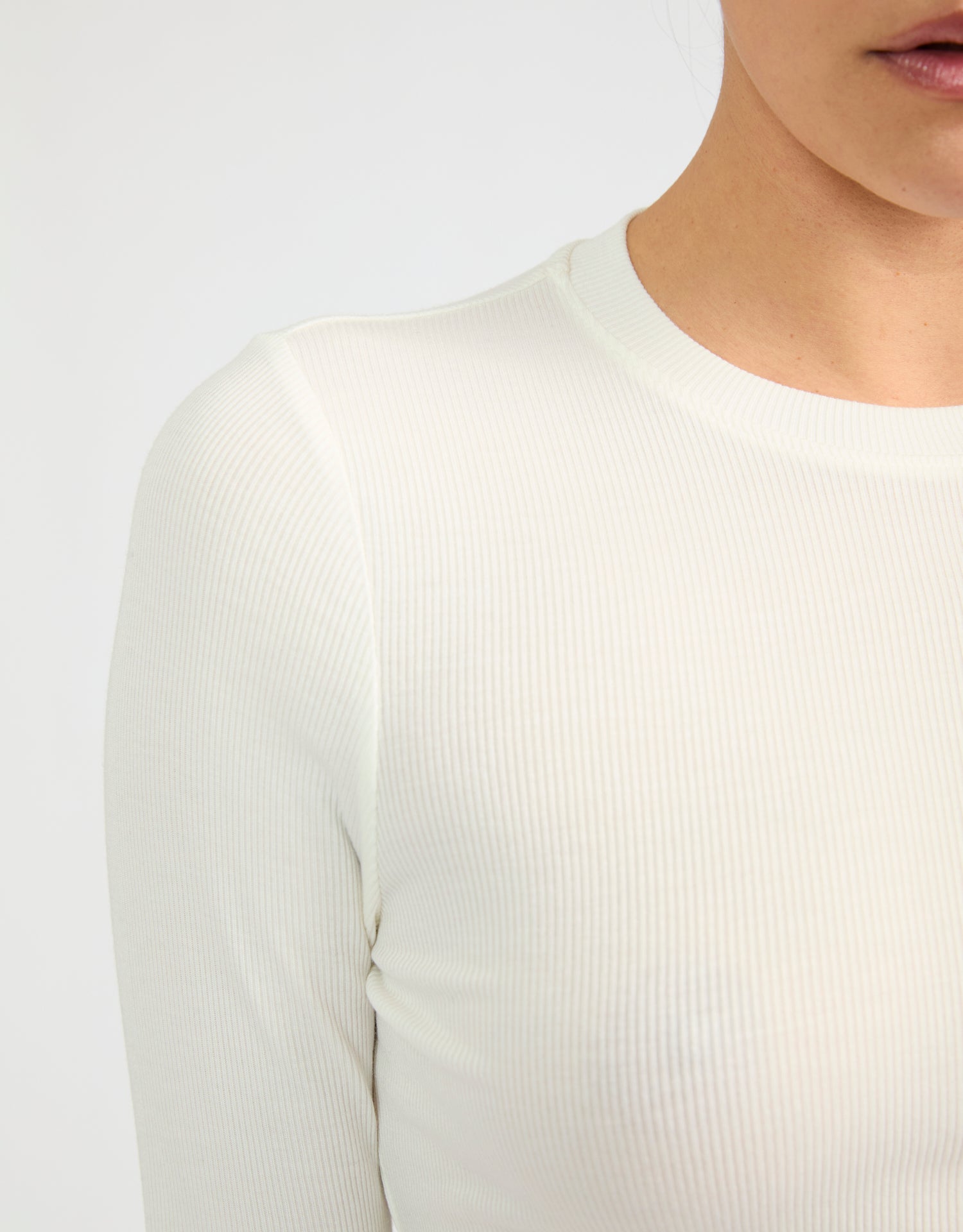 Chicago Ribbed Long Sleeve - White