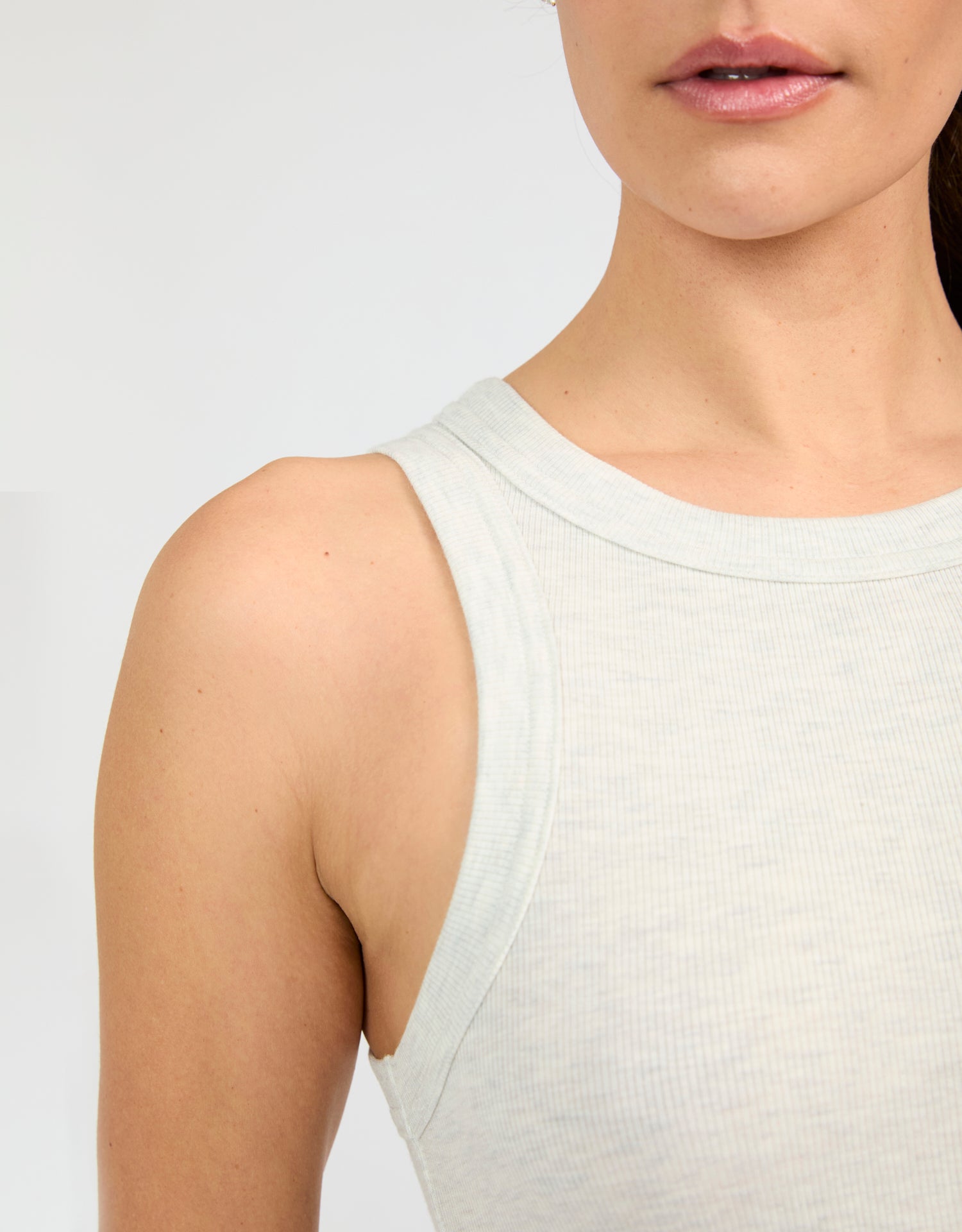 Knoxville Ribbed Tank - Heather Ash
