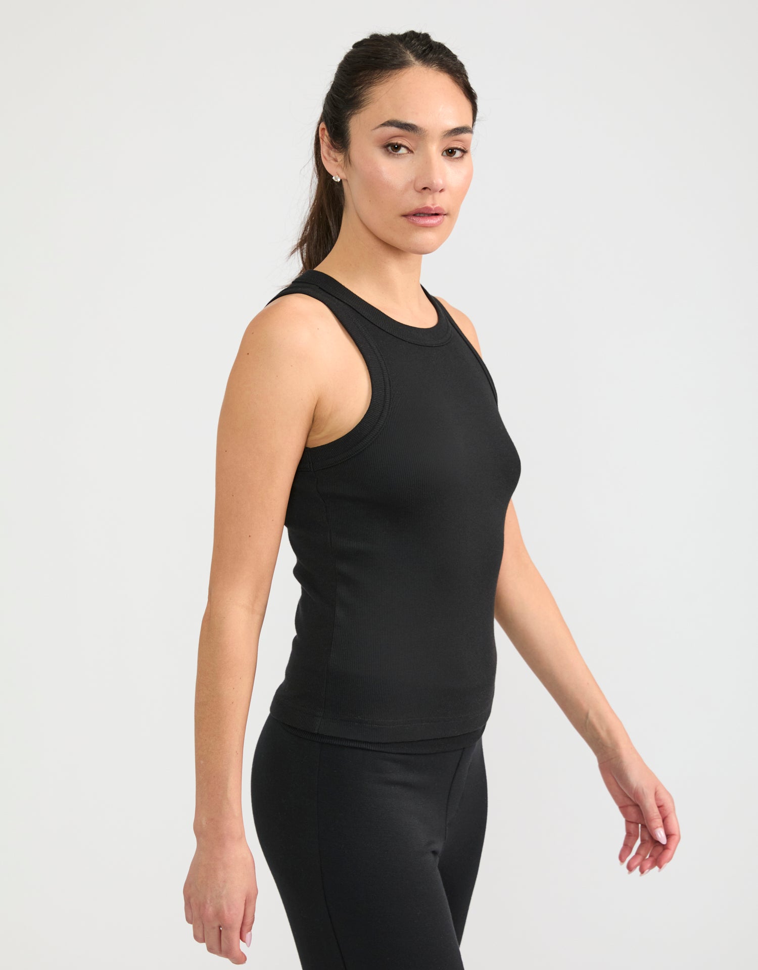 Knoxville Ribbed Tank - Black