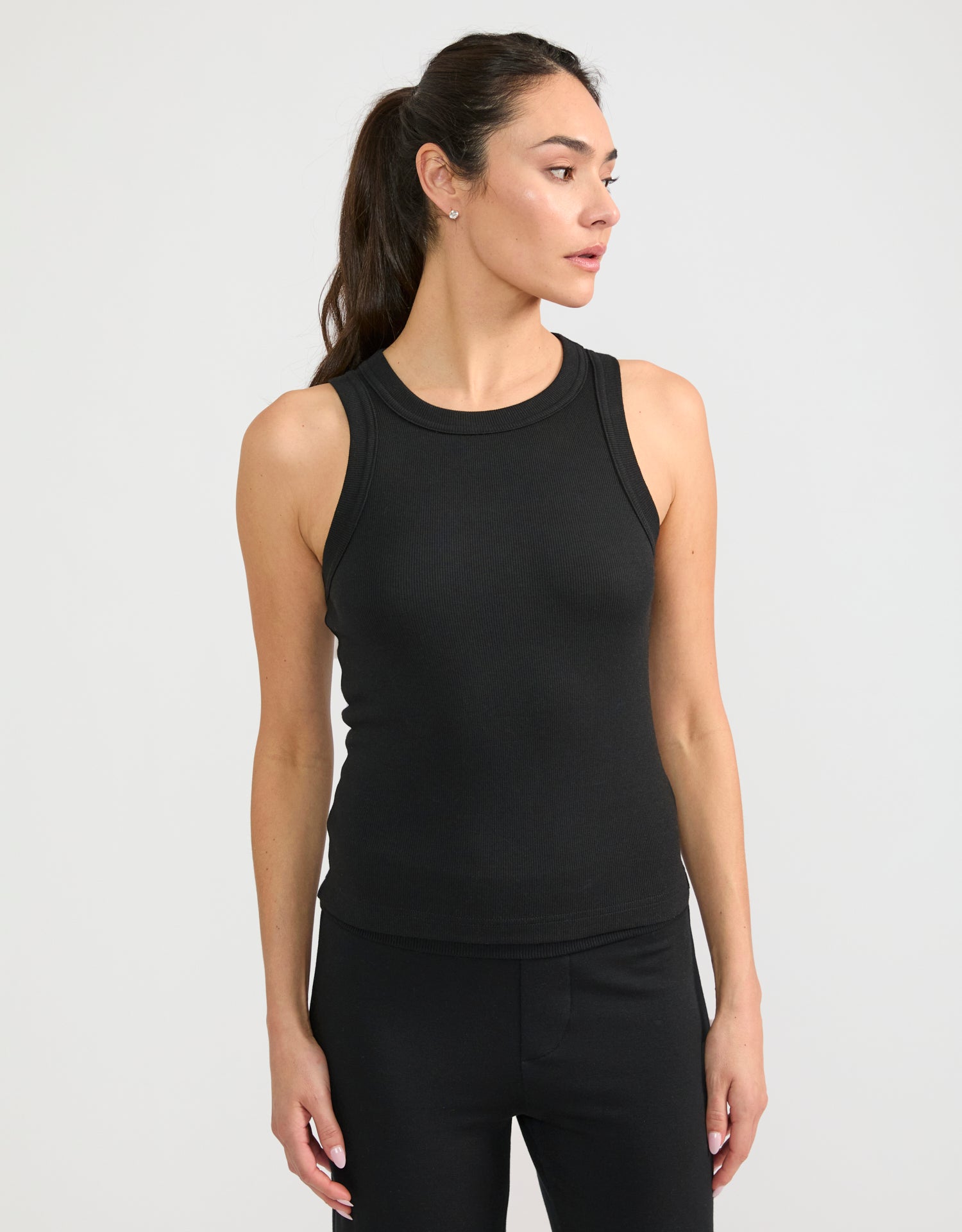 Knoxville Ribbed Tank - Black