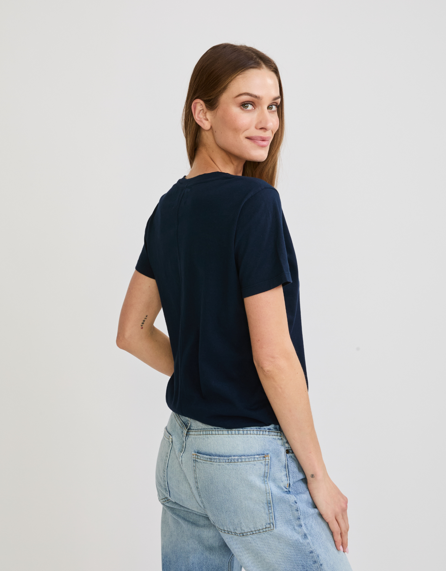 Charleston V Neck Tee - Navy