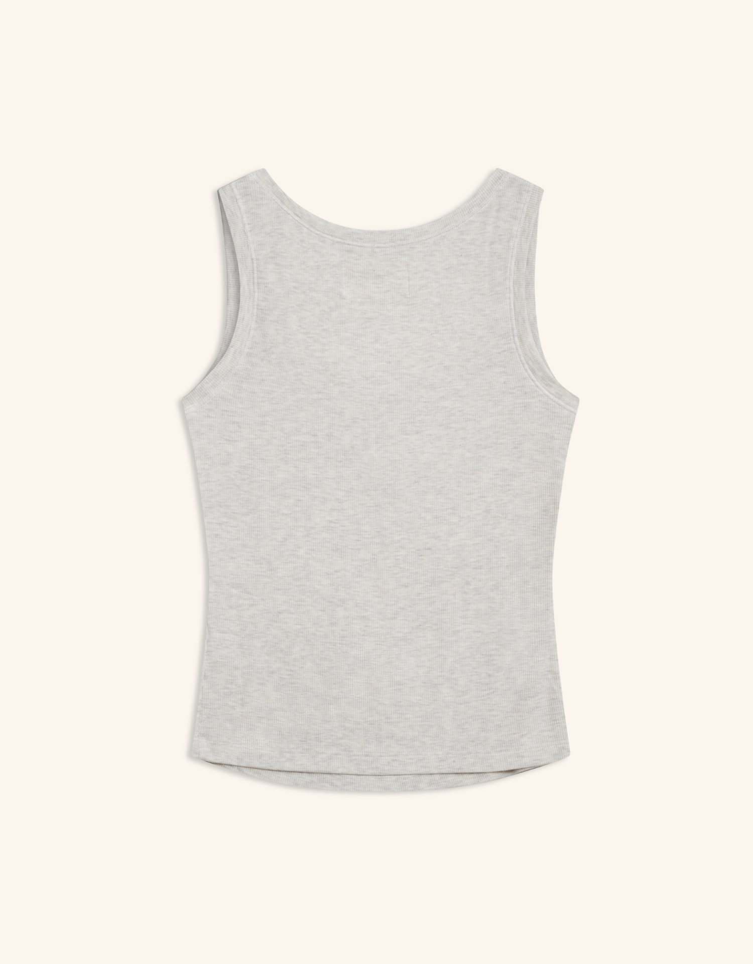 Franklin Ribbed Square Neck Tank - Heather Ash