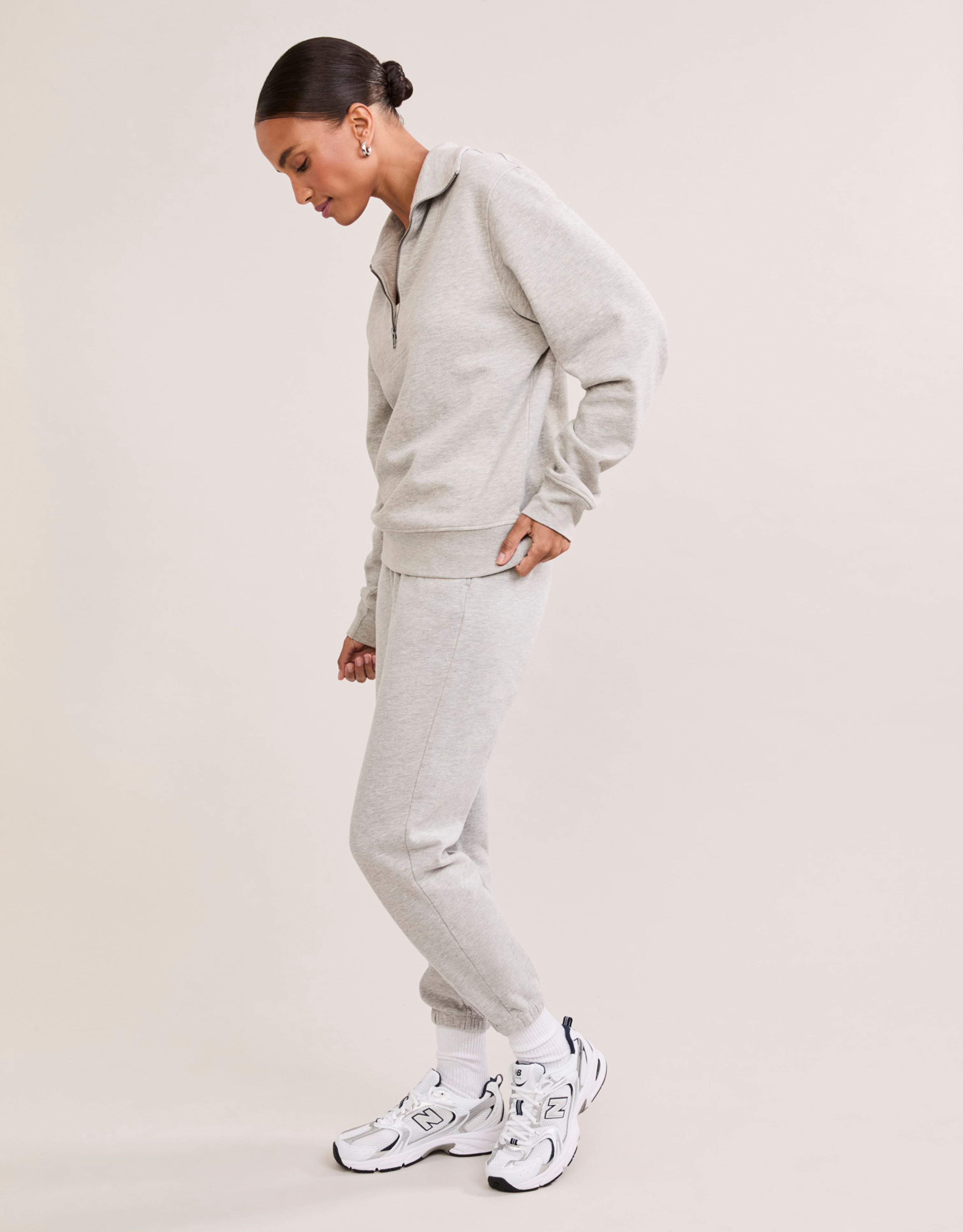 Oxford Unisex Quarter Zip - Heather Grey