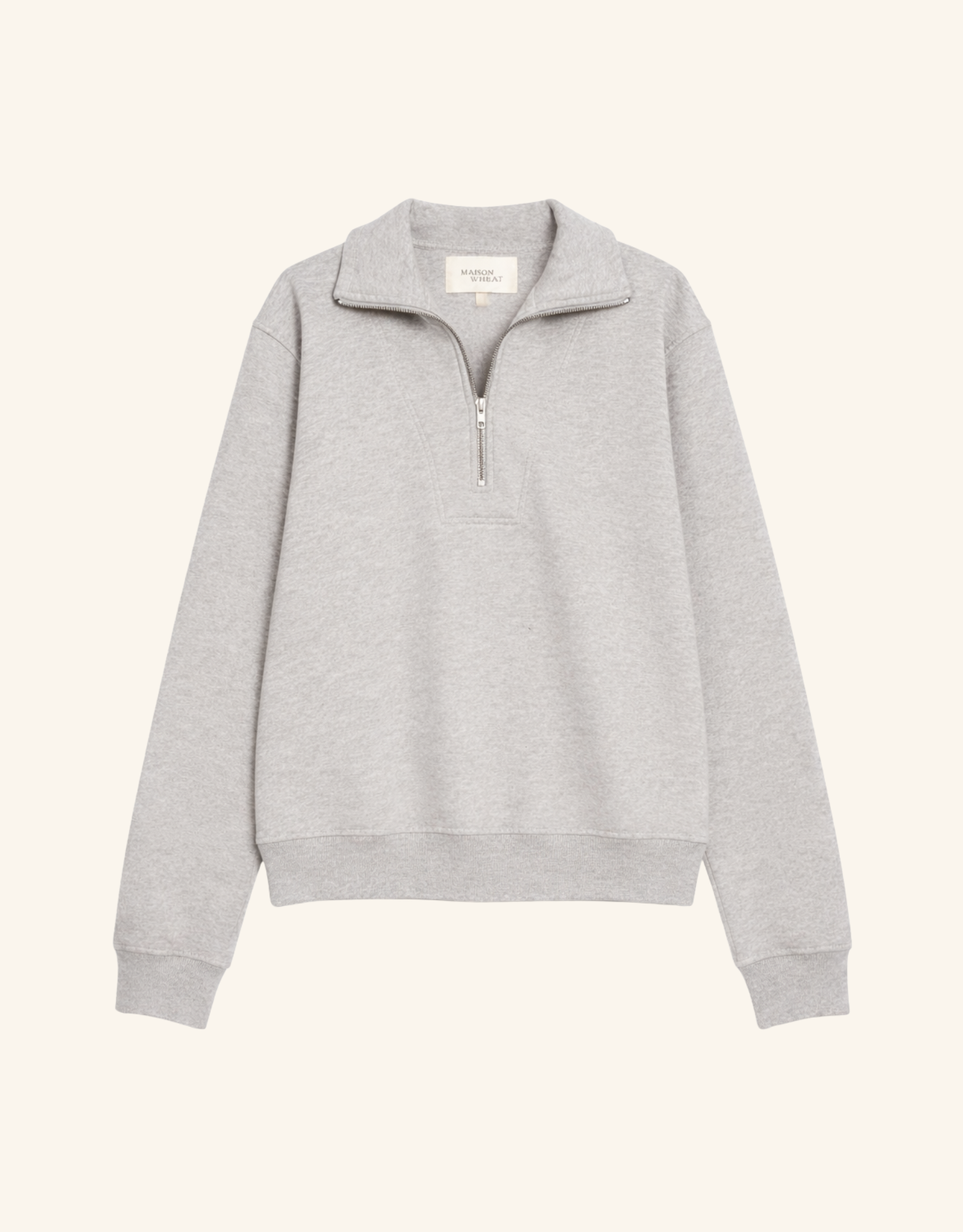 Oxford Unisex Quarter Zip - Heather Grey
