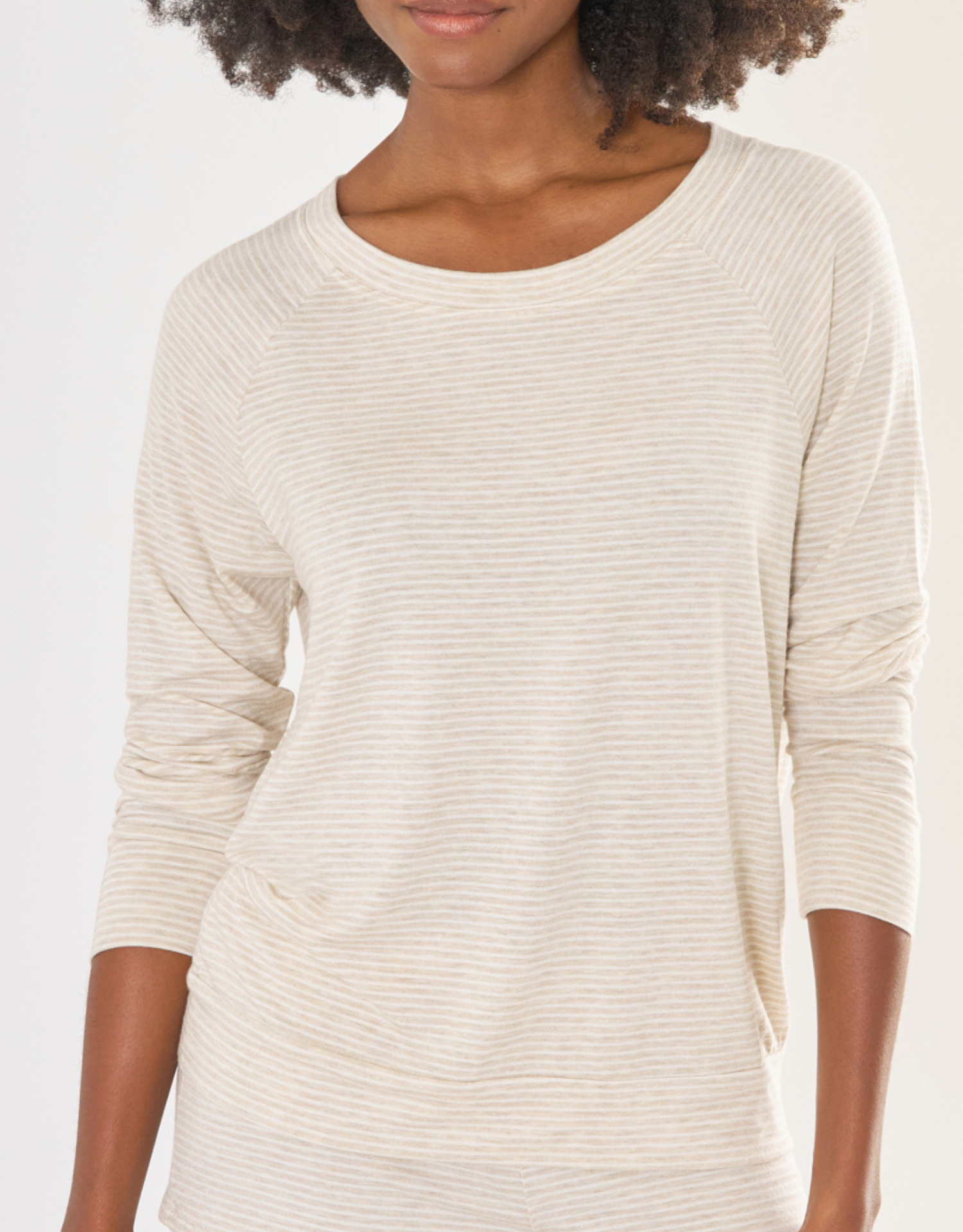 Bel Air Sweatshirt - Oatmeal and White Stripe