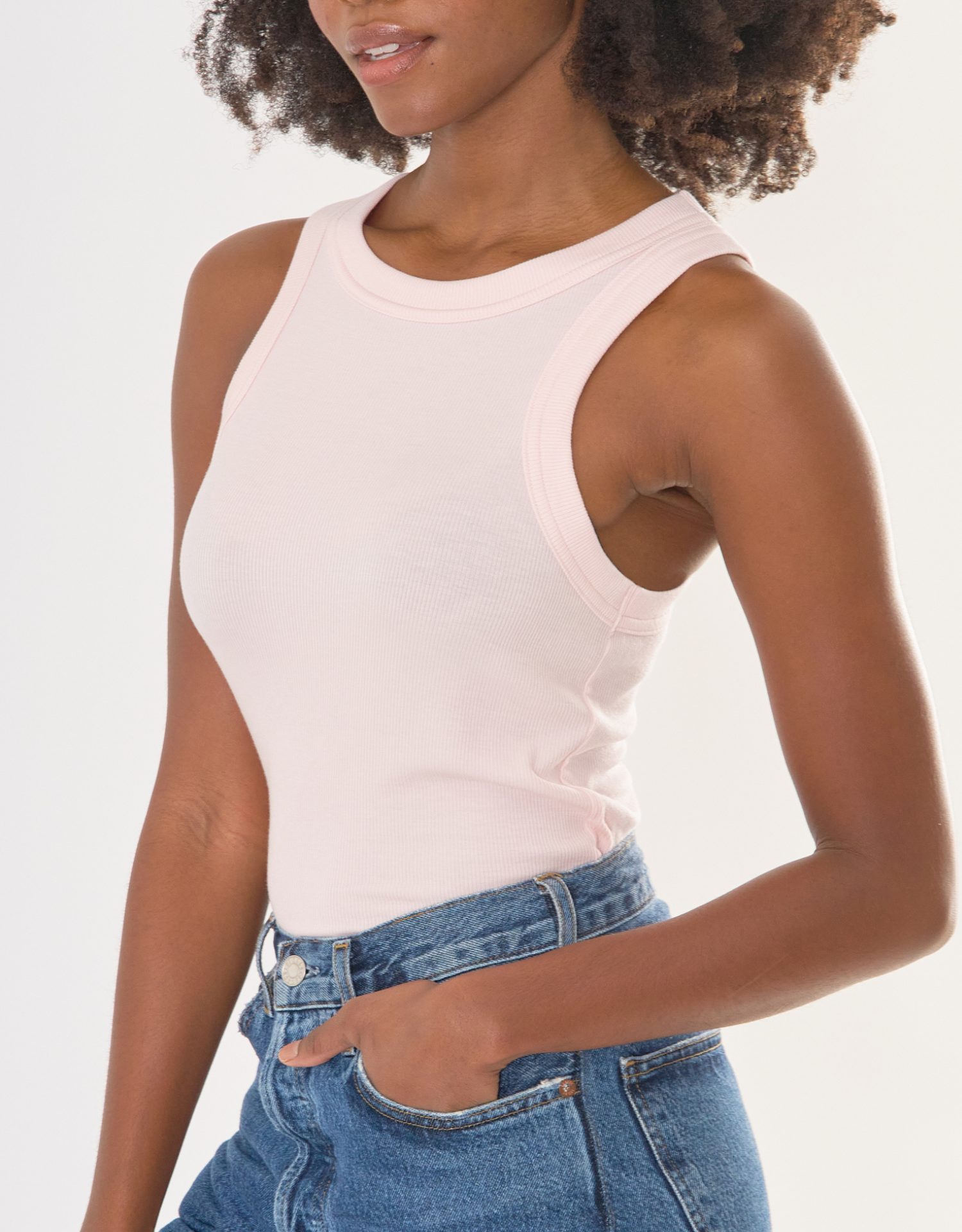 Knoxville Ribbed Tank - Petal