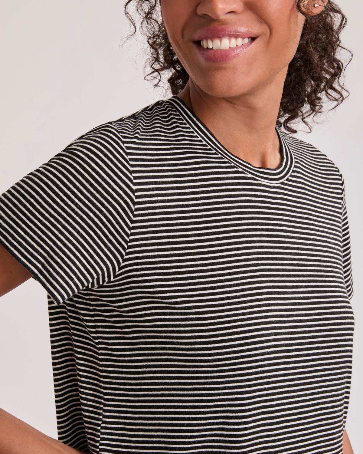 Brooklyn Tee - Black and White Stripe