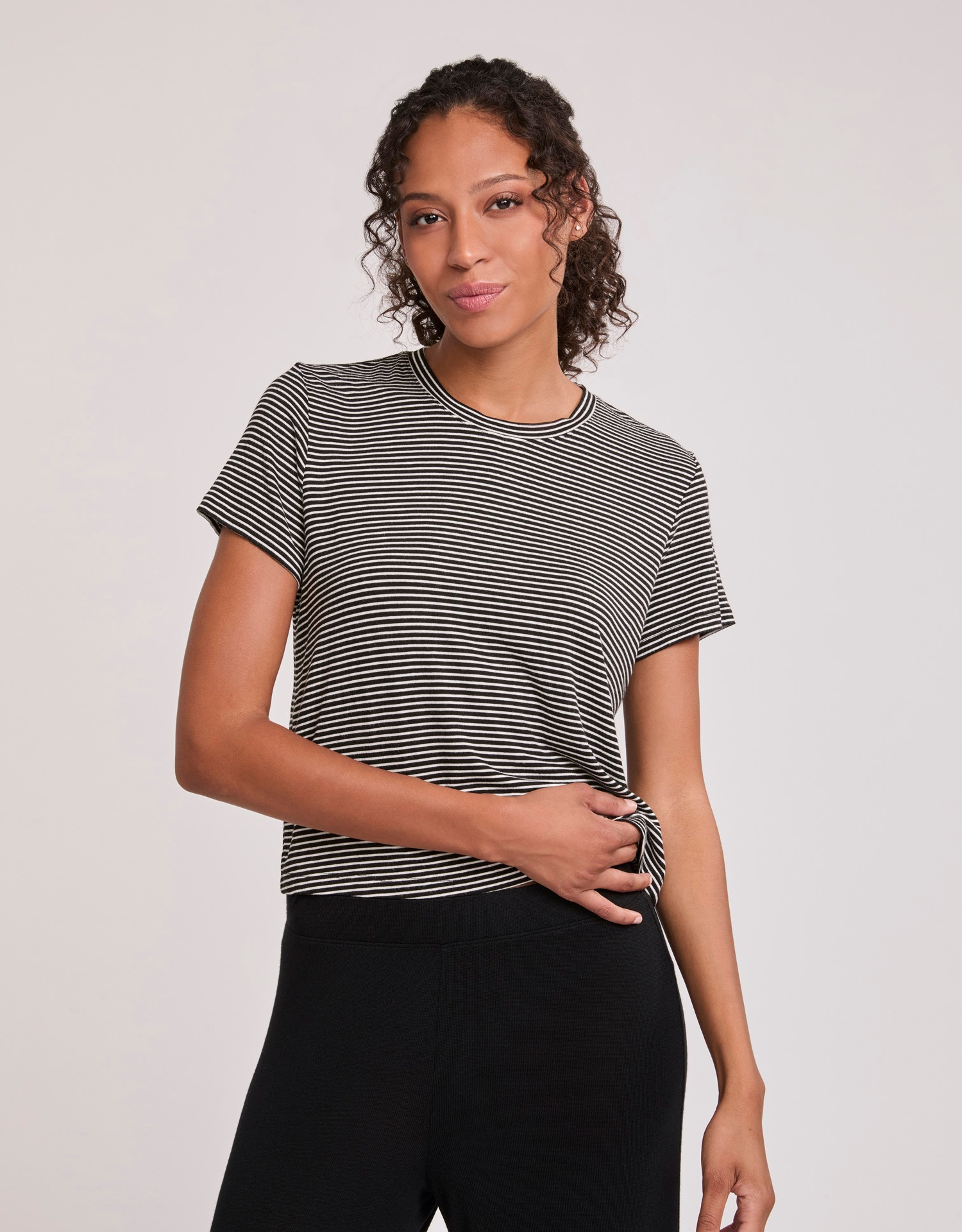 Brooklyn Tee - Black and White Stripe