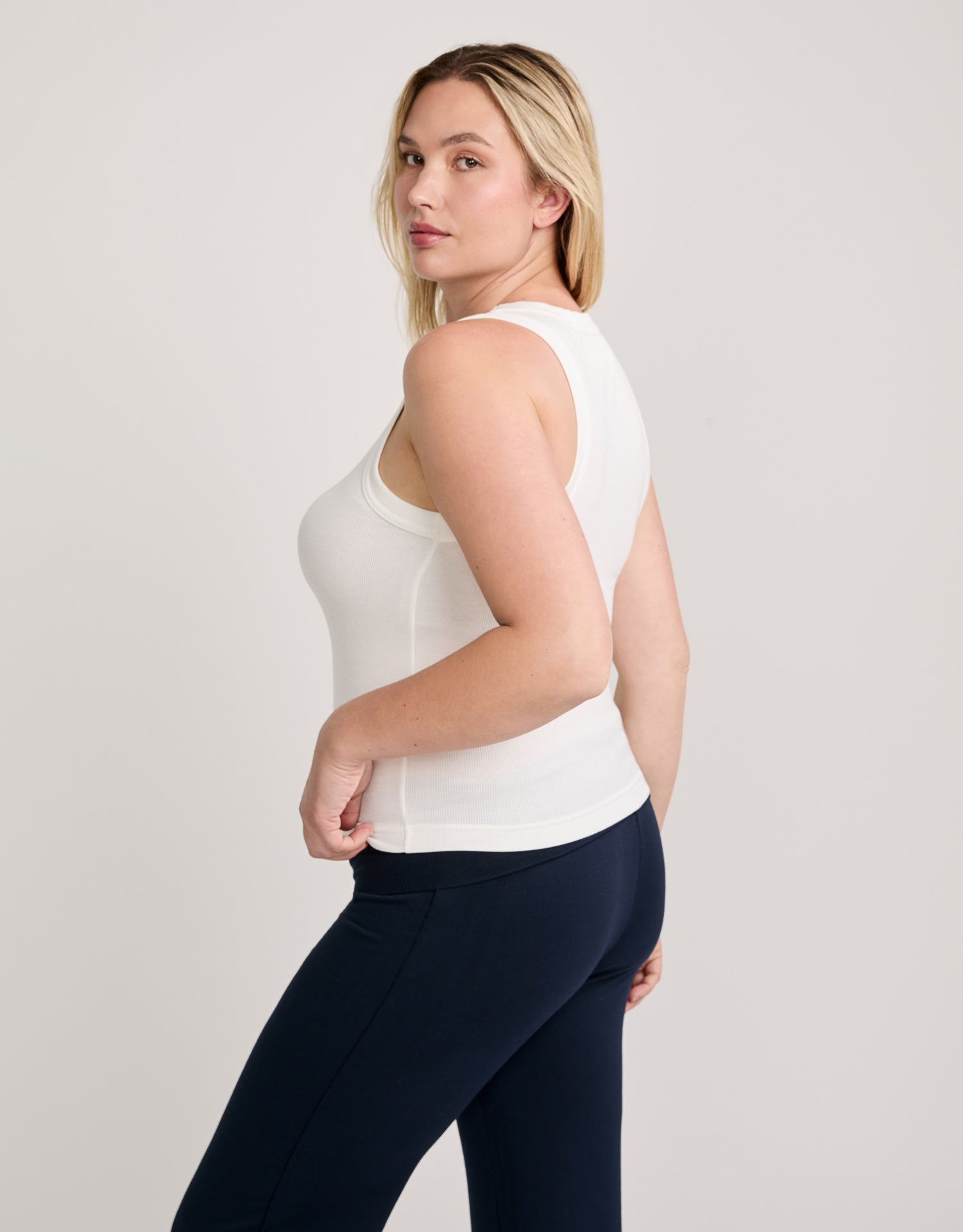 Knoxville Ribbed Tank - White