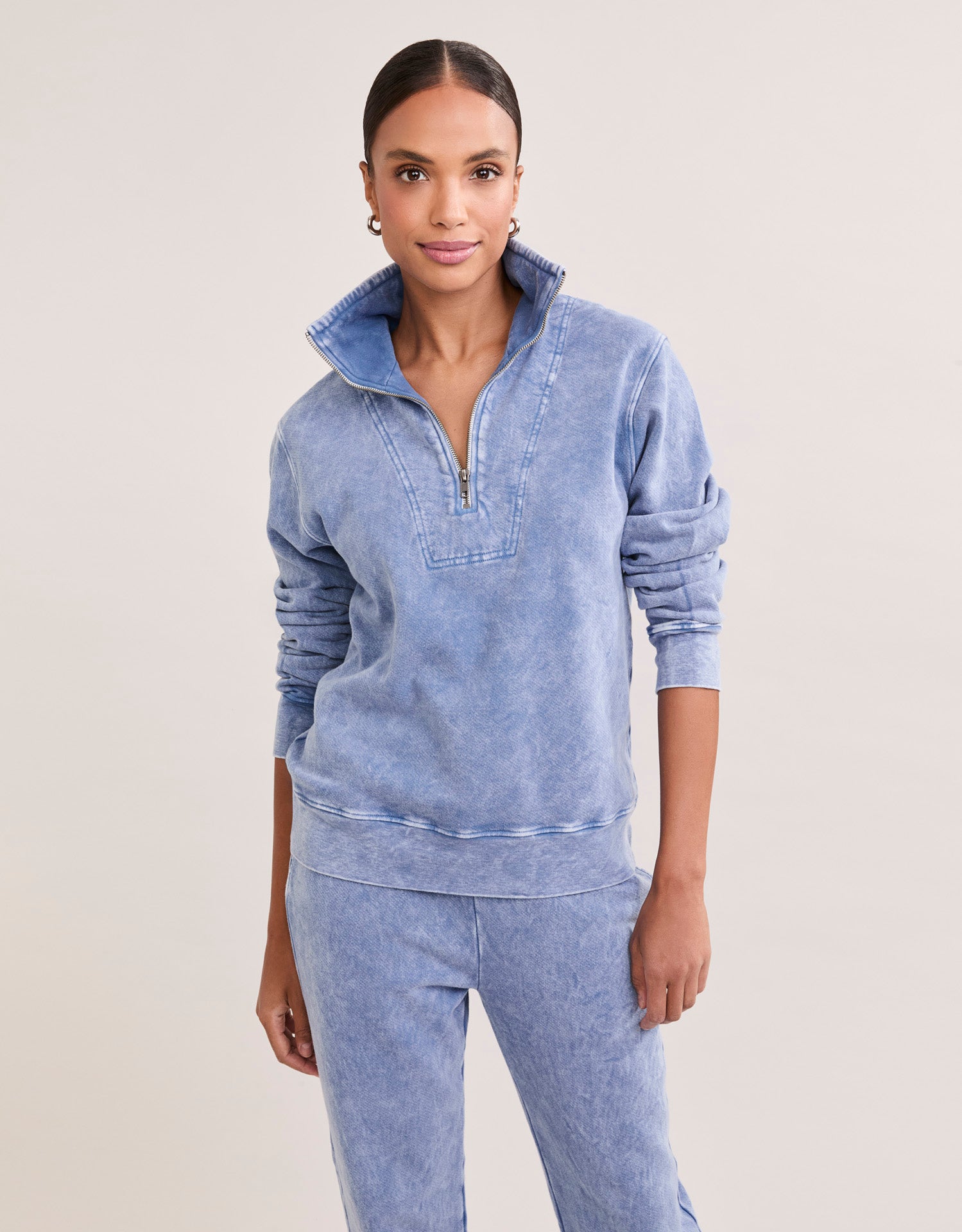 Oxford Unisex Quarter Zip - Blueberry