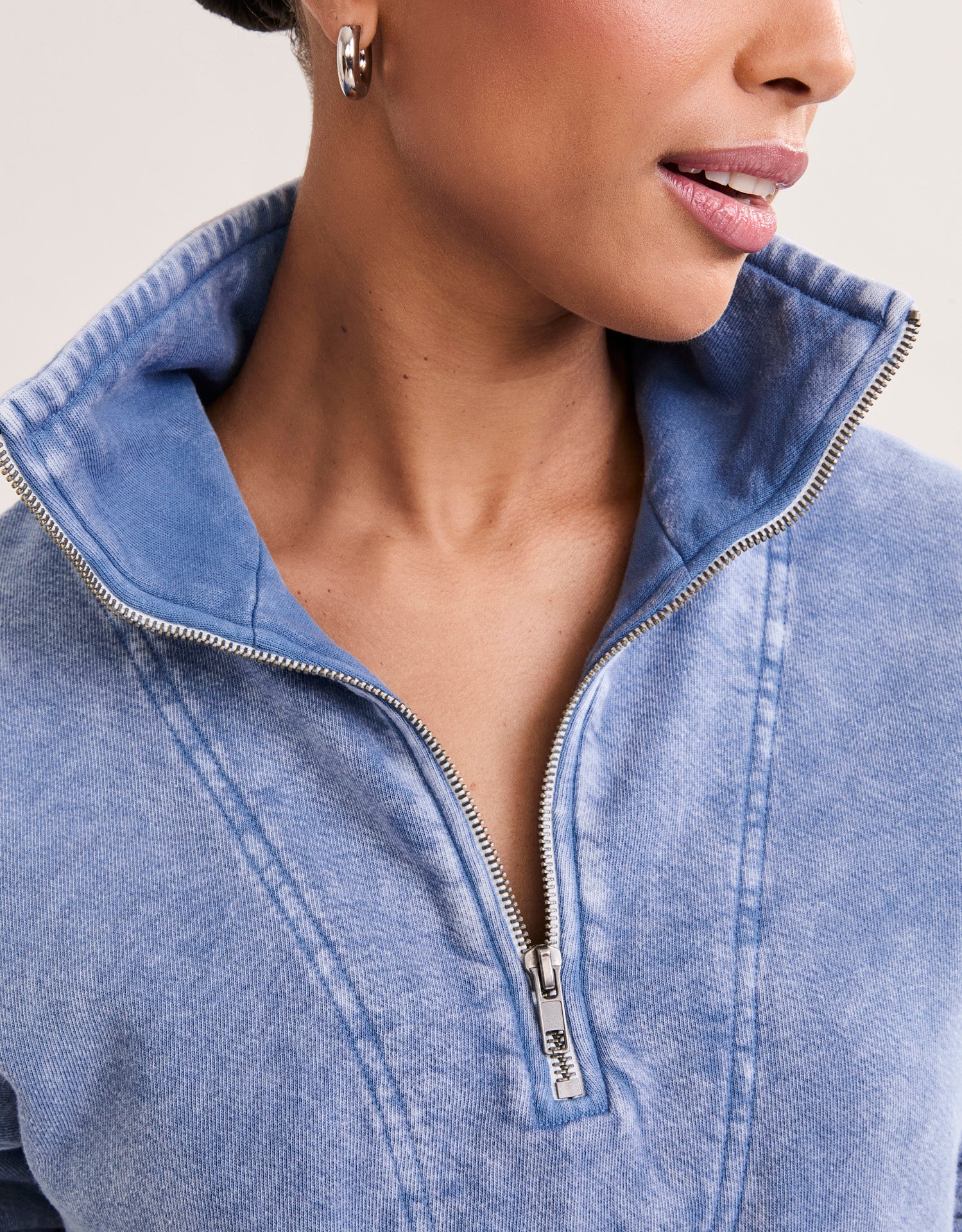 Oxford Unisex Quarter Zip - Blueberry