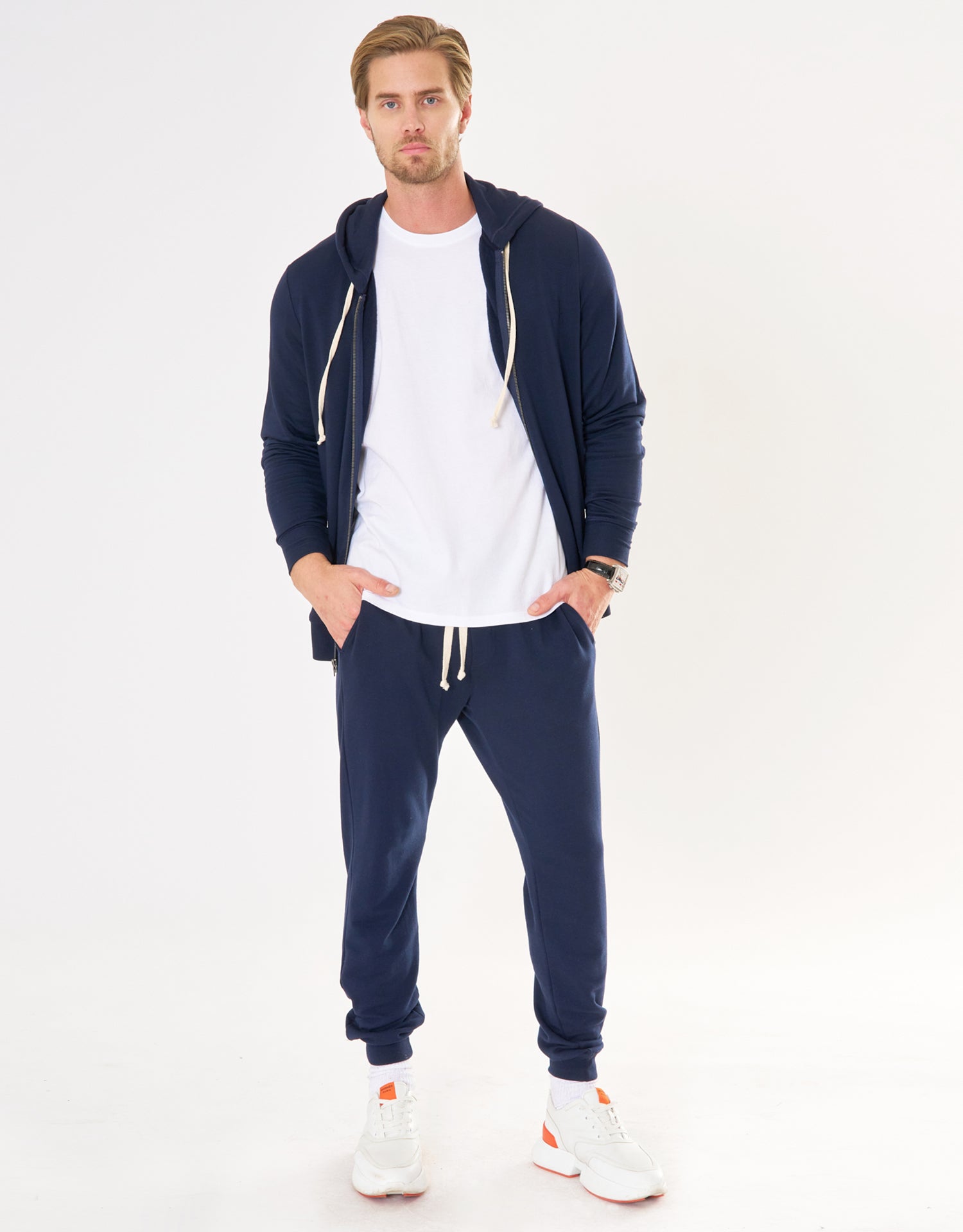 Richmond Unisex Zip Hoodie - Navy
