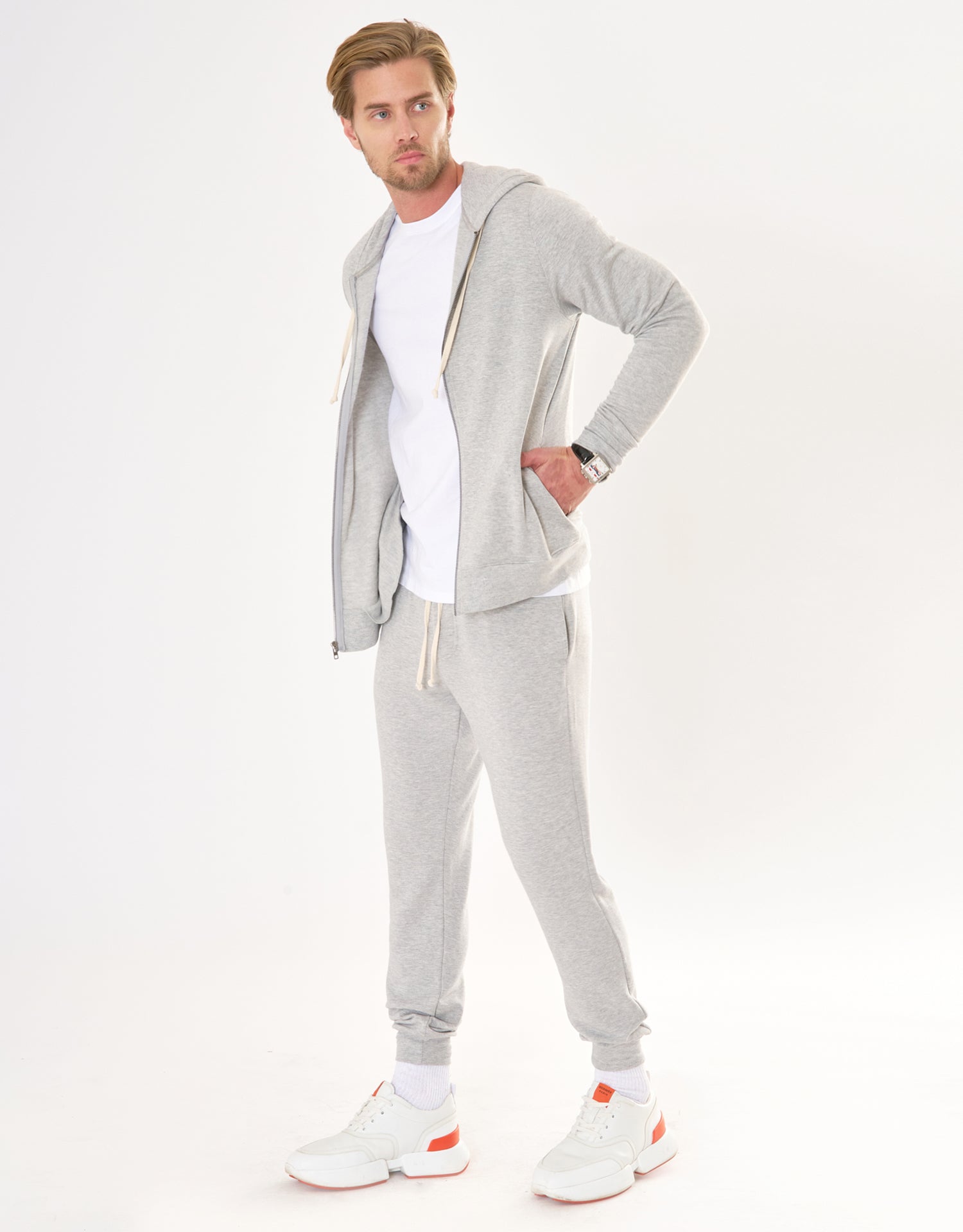 Richmond Unisex Zip Hoodie - Heather Grey