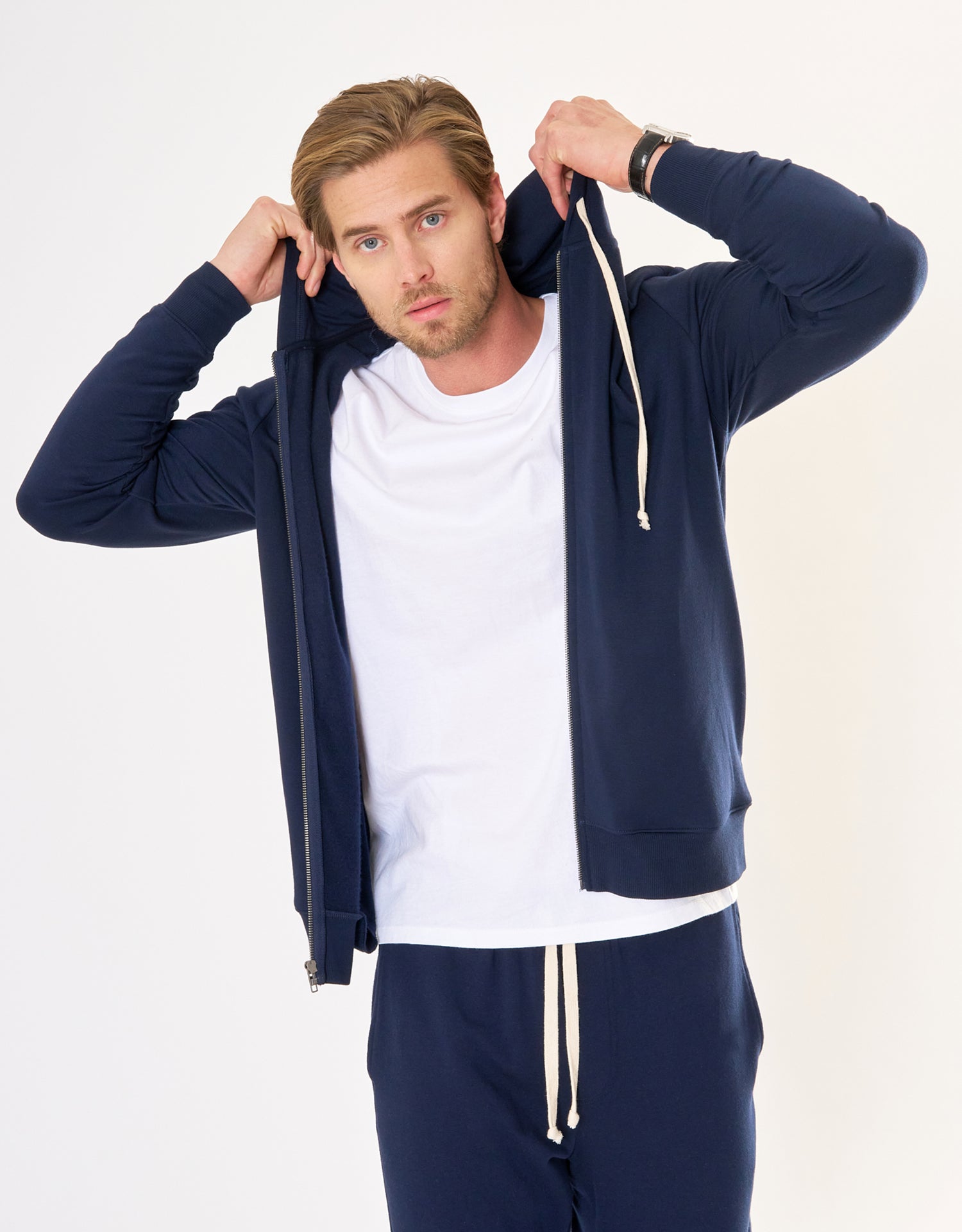 Richmond Unisex Zip Hoodie - Navy