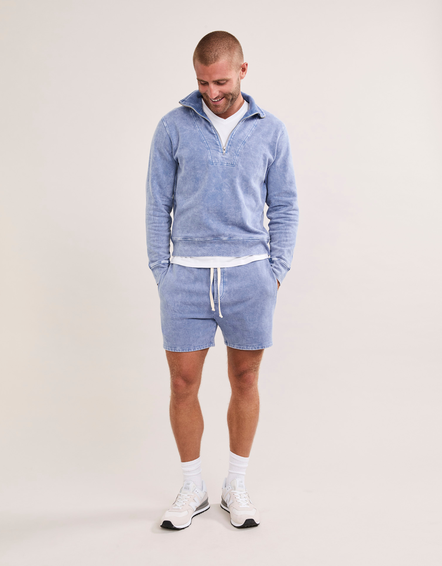 Oxford Unisex Quarter Zip - Blueberry