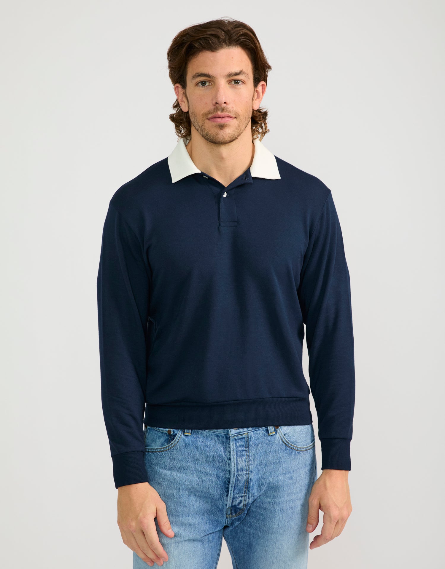 Wellington Rugby Polo - Navy/White