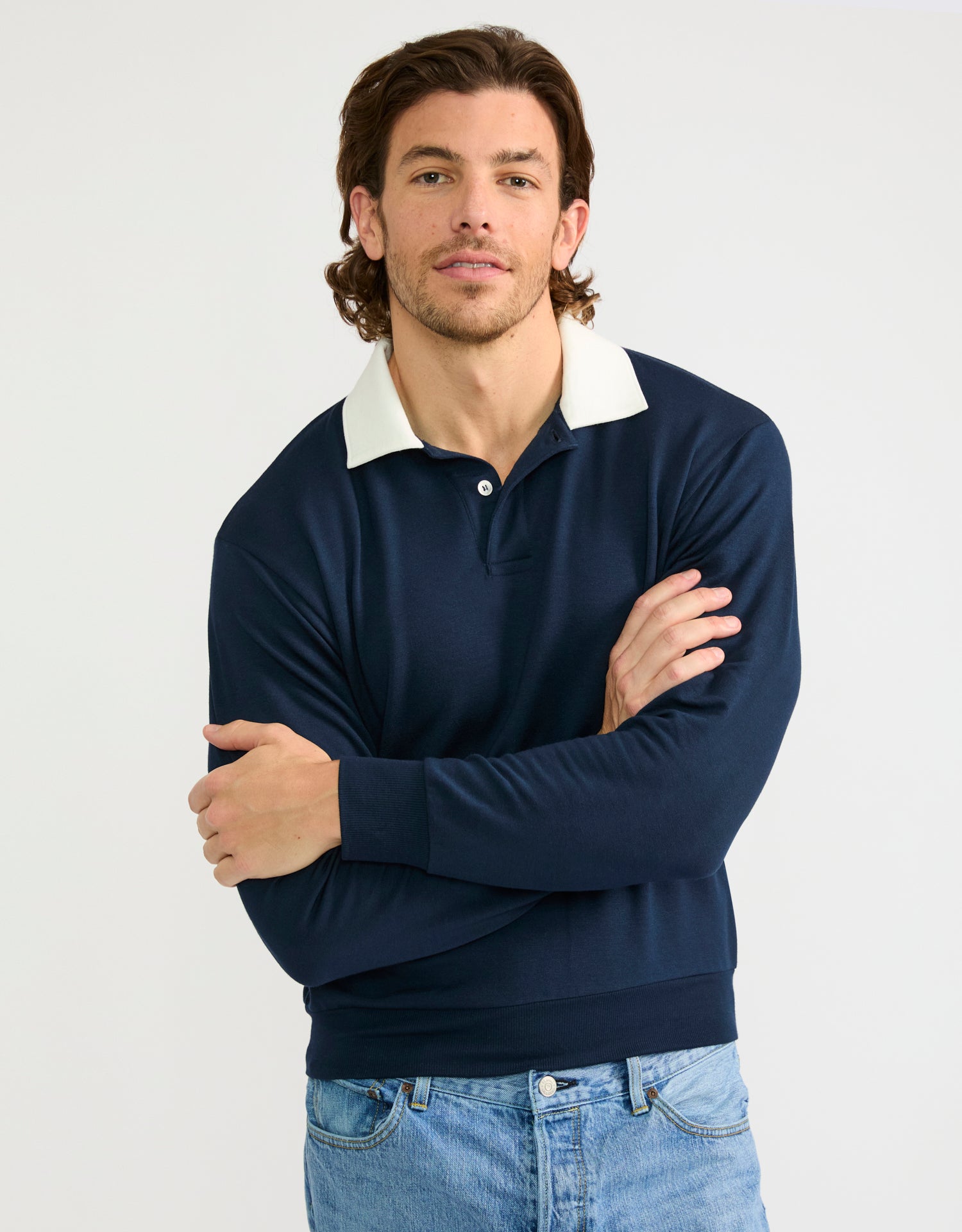 Wellington Rugby Polo - Navy/White