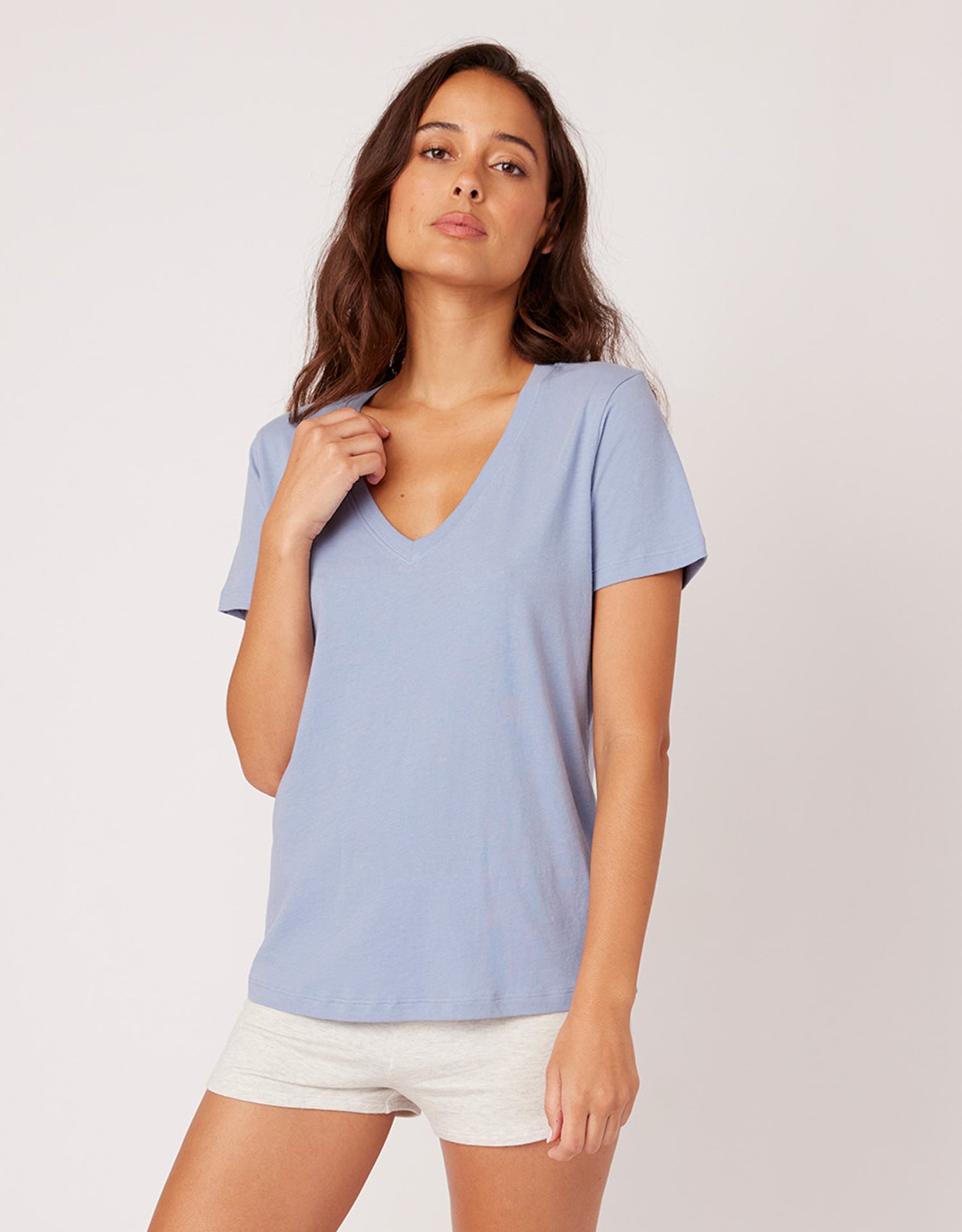 Charleston V Neck Tee - River