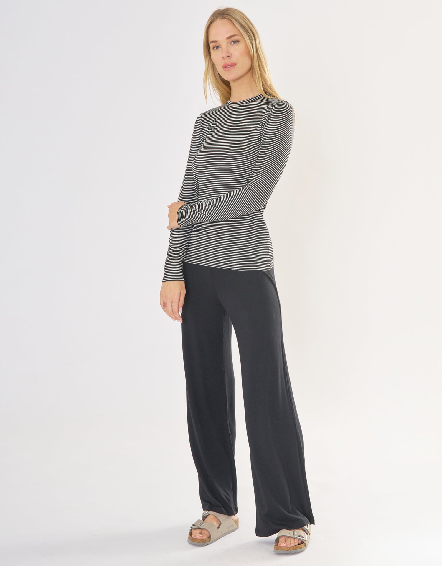 Chicago Long Sleeve - Black and White Stripe