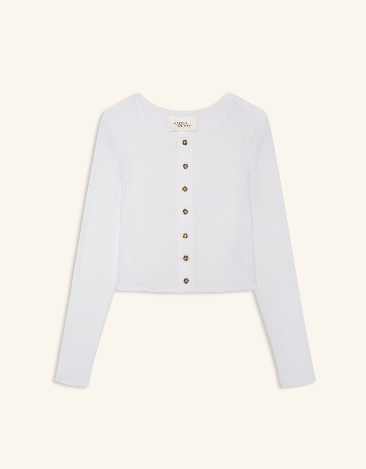 Topanga Pointelle Cardigan - Pearl