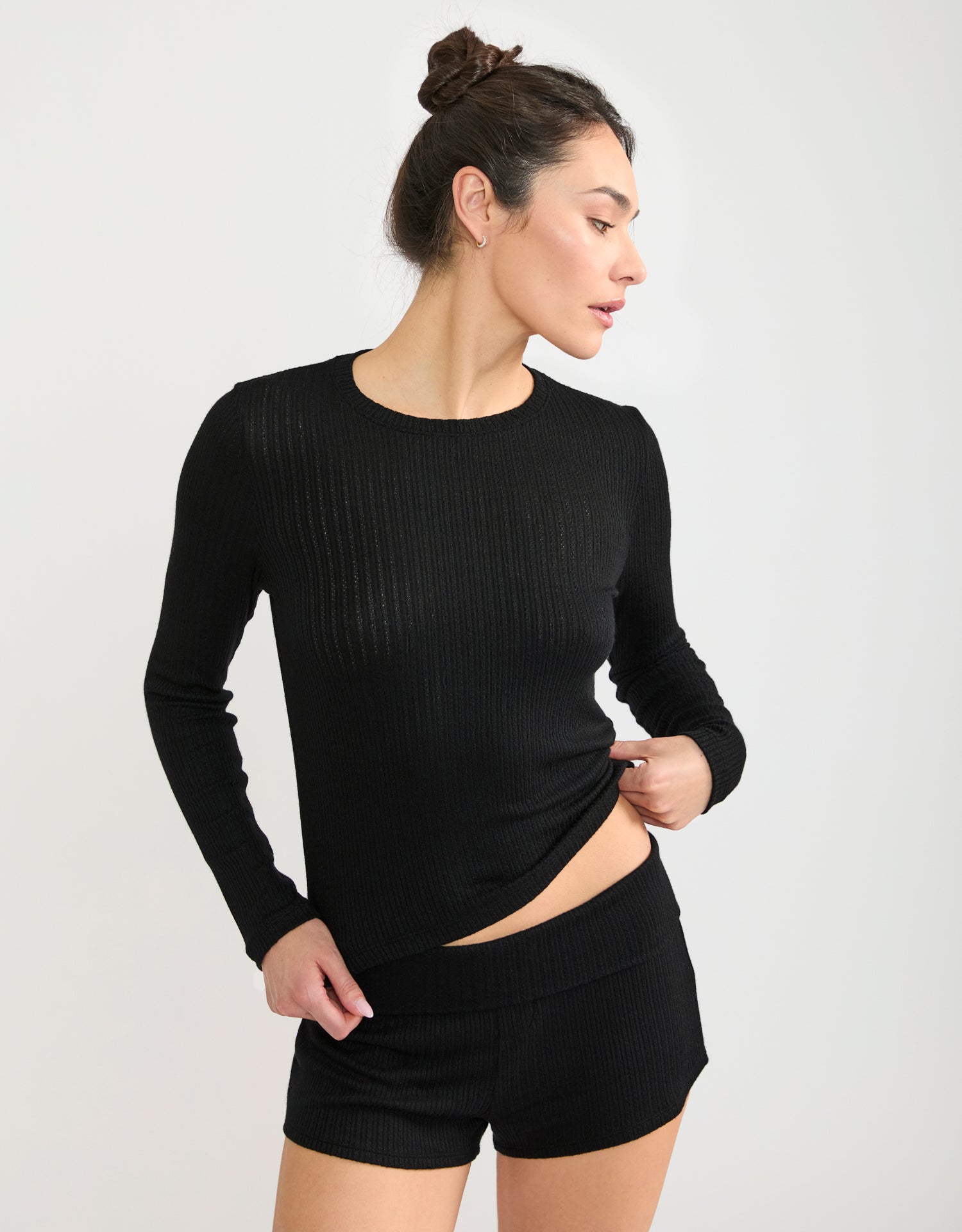 Westlake Pointelle Longsleeve - Black