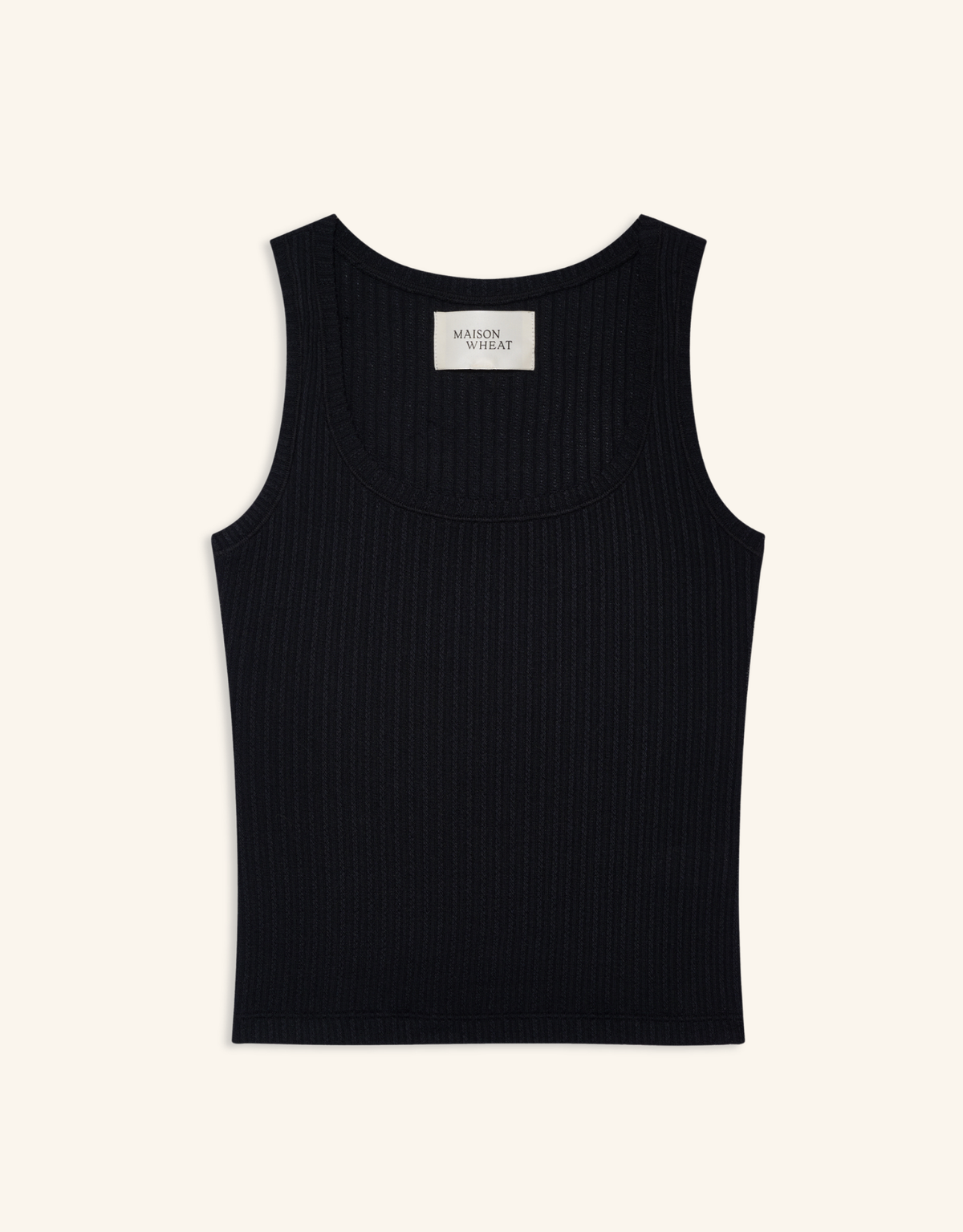 Santa Barbara Pointelle Tank - Black