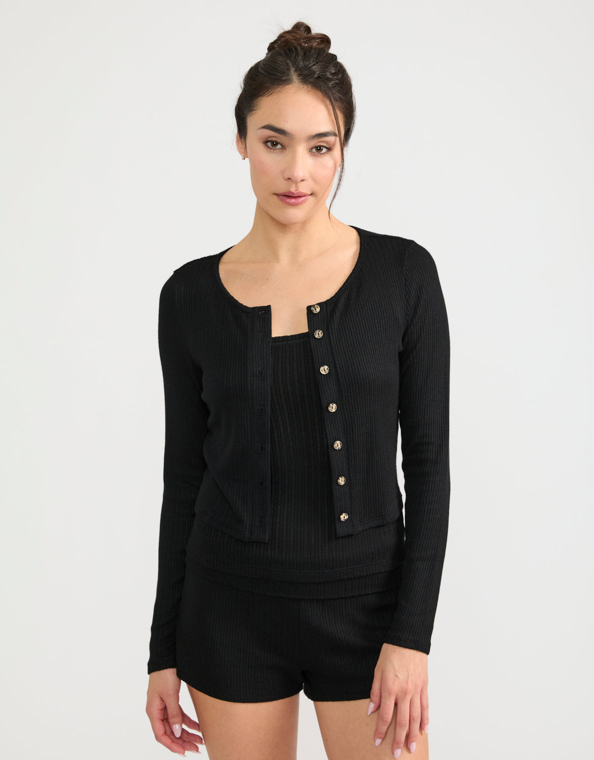 Topanga Pointelle Cardigan - Black