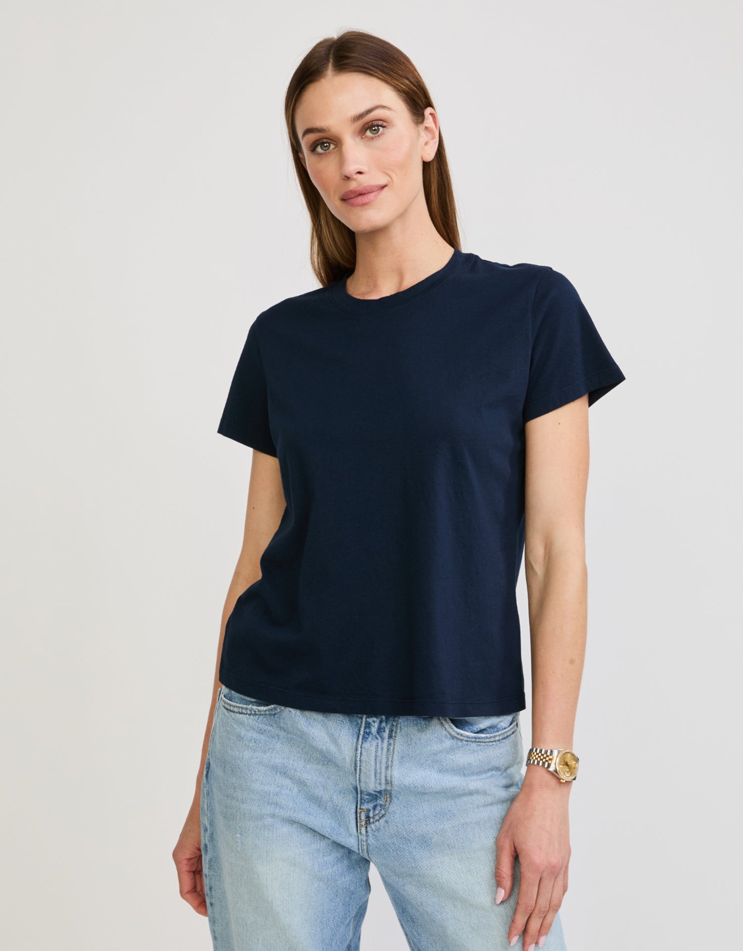 Charlotte Crew Neck Tee - Navy