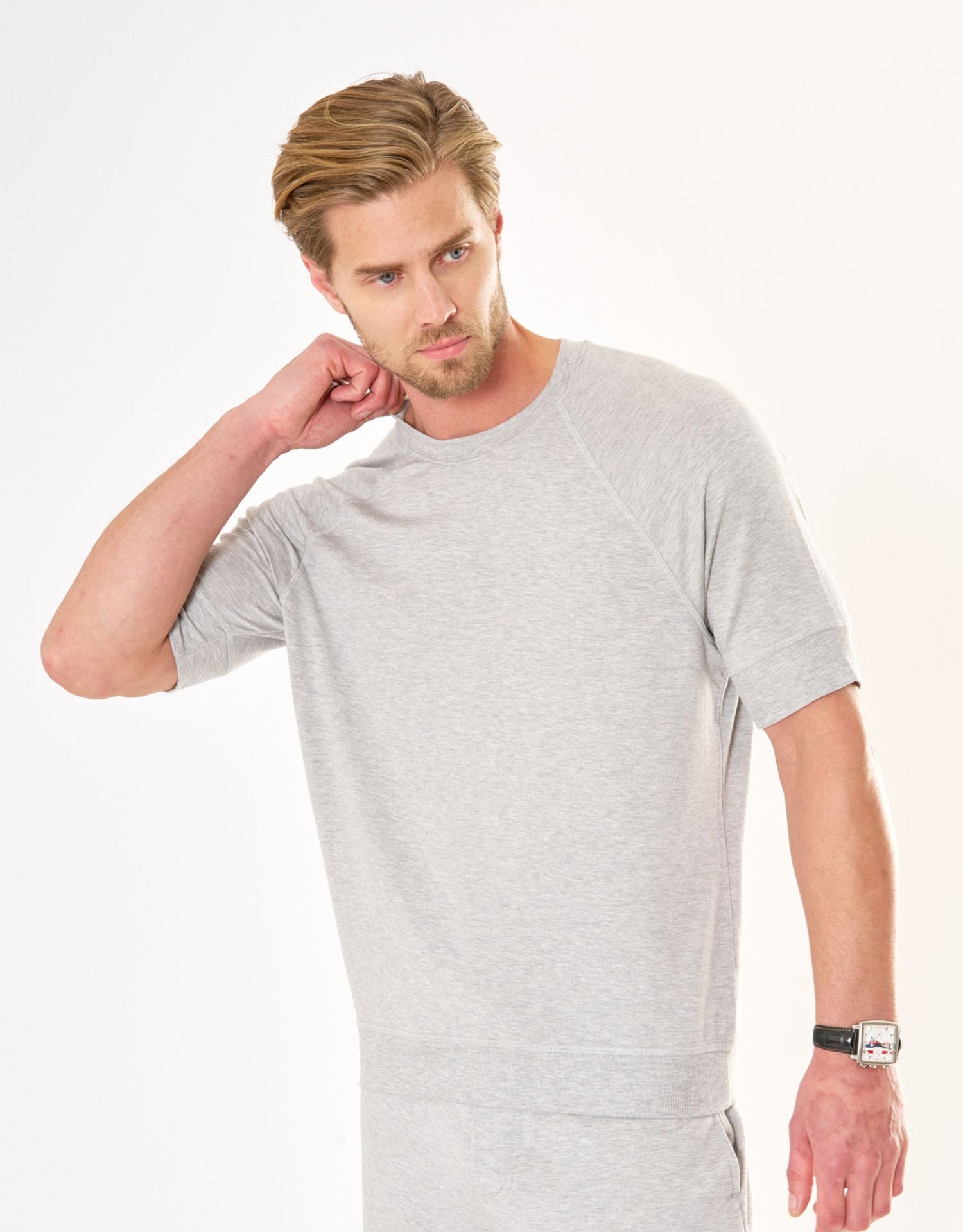 Monaco Sweatshirt Tee - Heather Grey