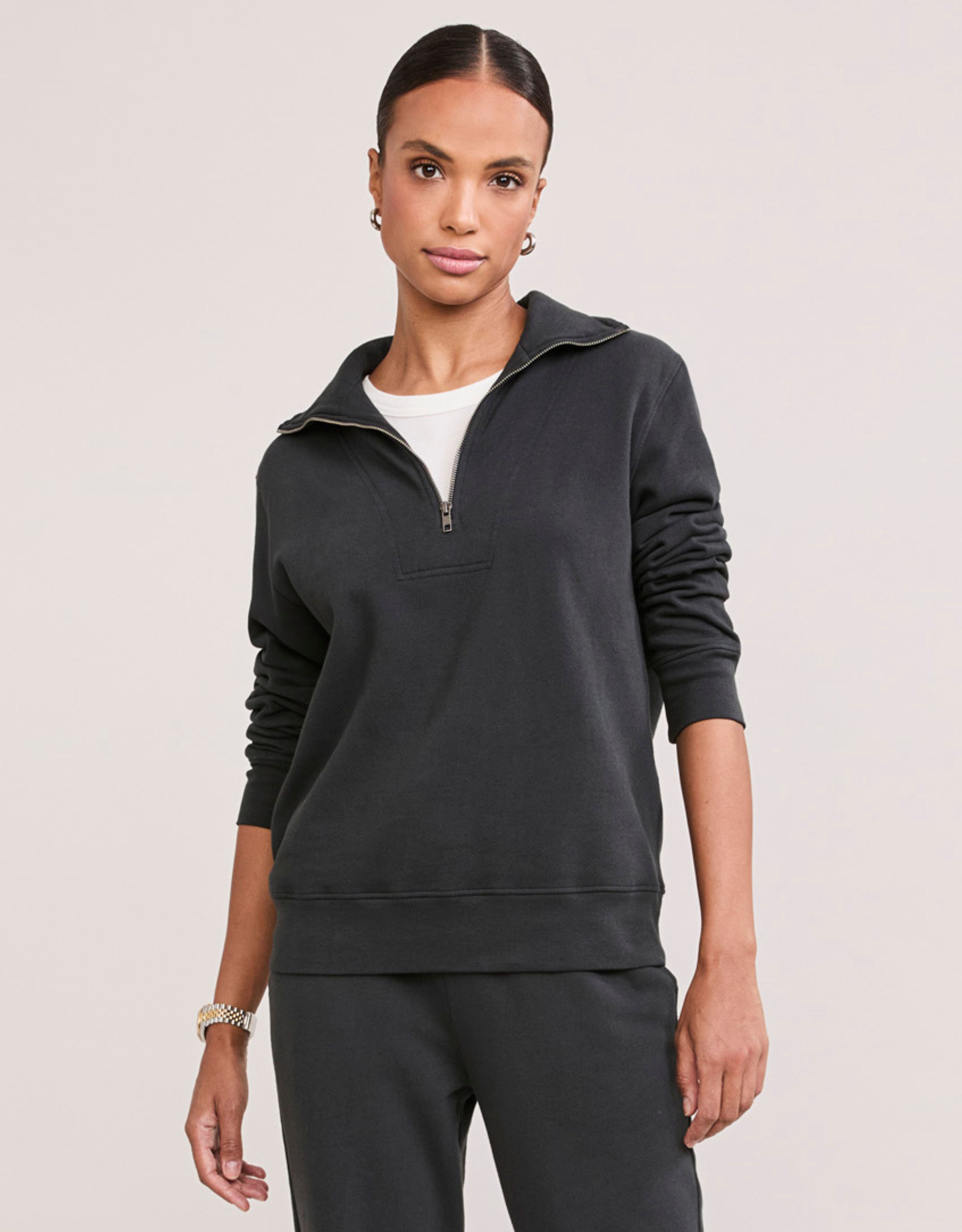 Oxford Unisex Quarter Zip - Washed Black