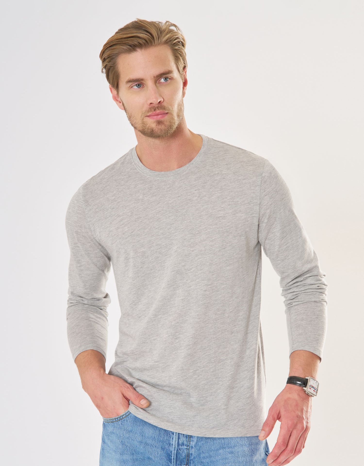 Venice Long Sleeve Tee - Heather Grey