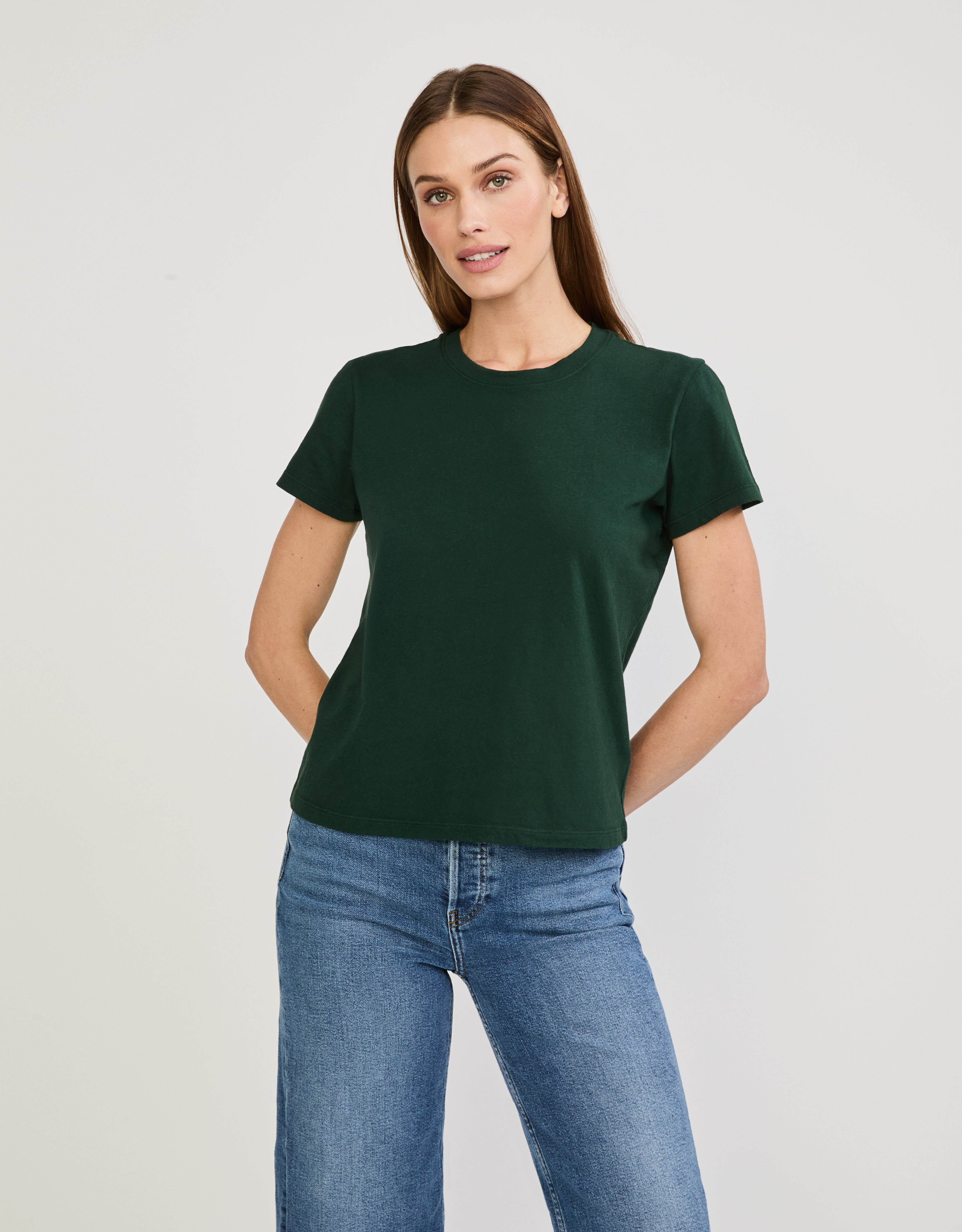 Charlotte Crew Neck Tee - Pine