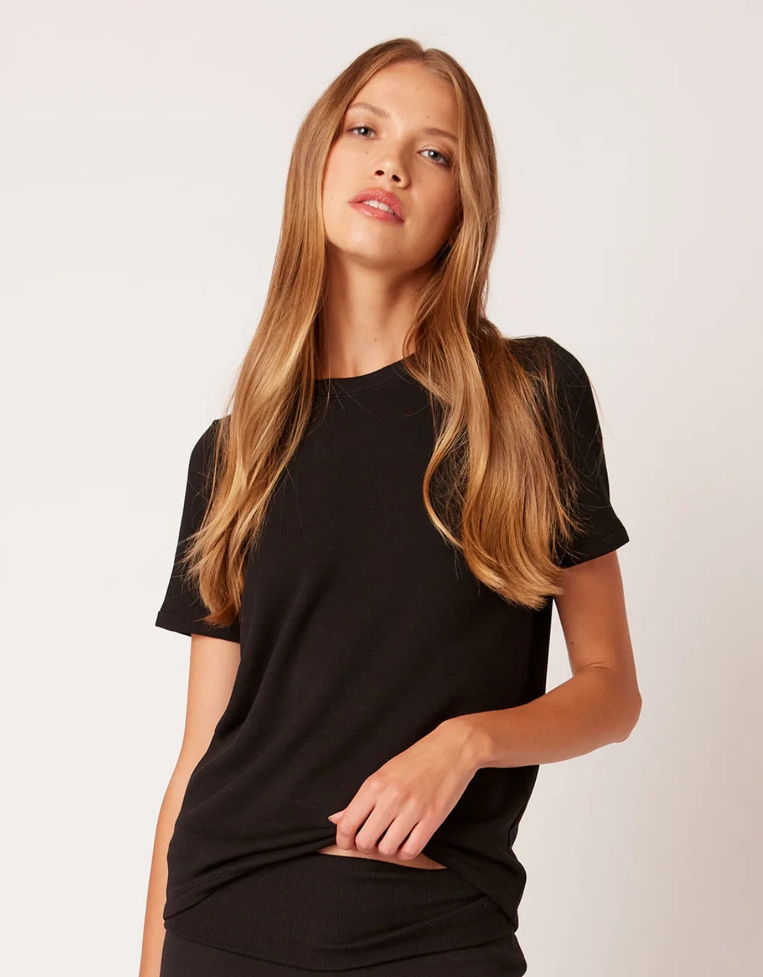 St. Tropez Crew Neck Tee - Black