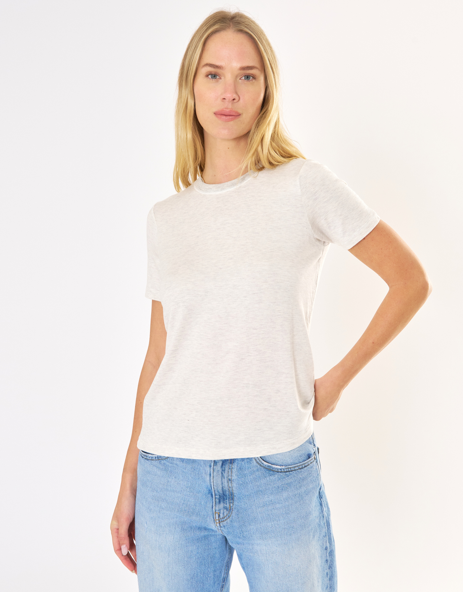 St. Tropez Crew Neck Tee - Heather Ash