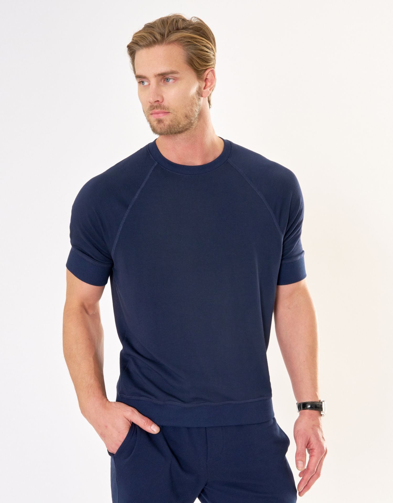 Monaco Sweatshirt Tee - Navy